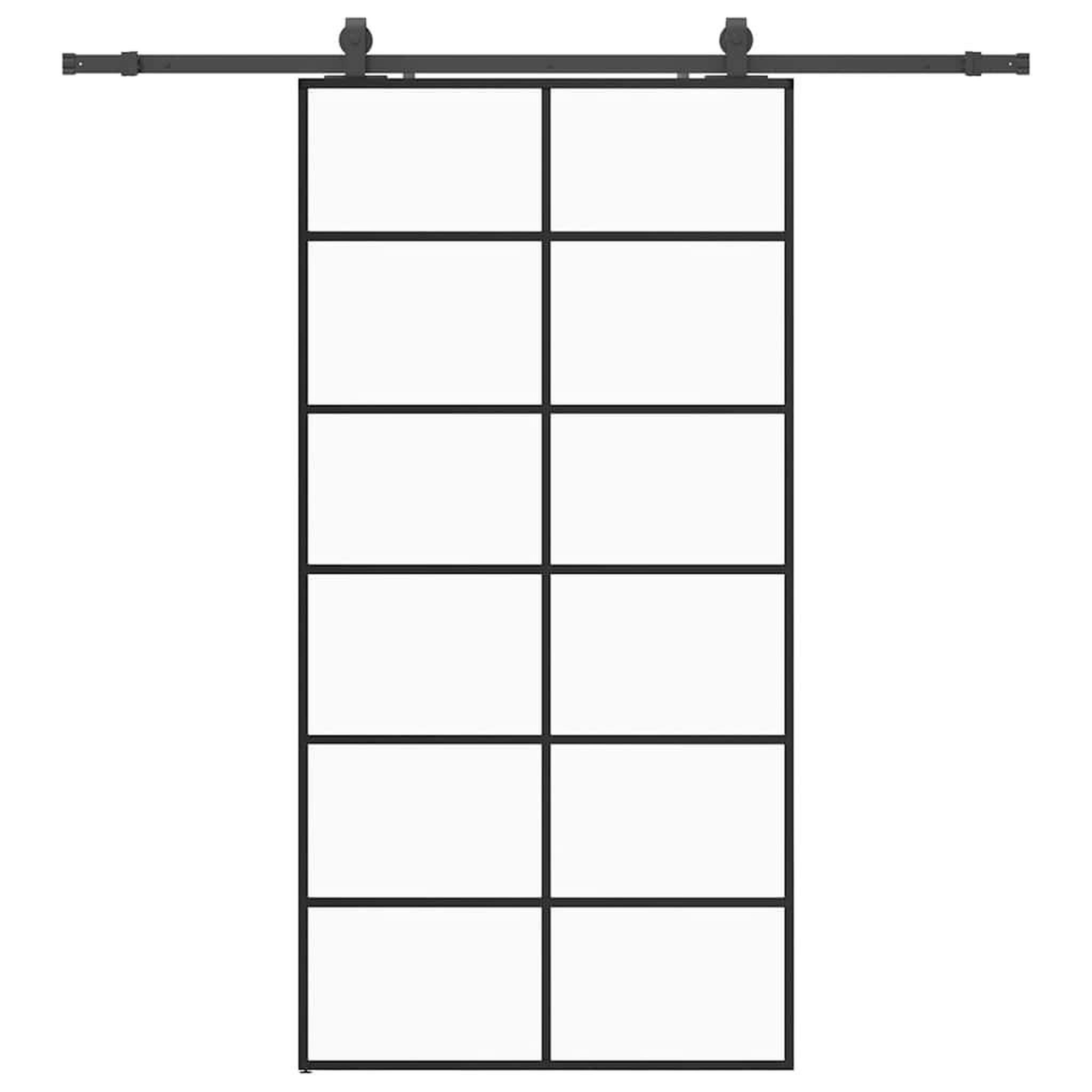 Voir la diapositive 2 : VIDAXL Porte coulissante kit de quincaillerie noir 102x205cm verre ESG