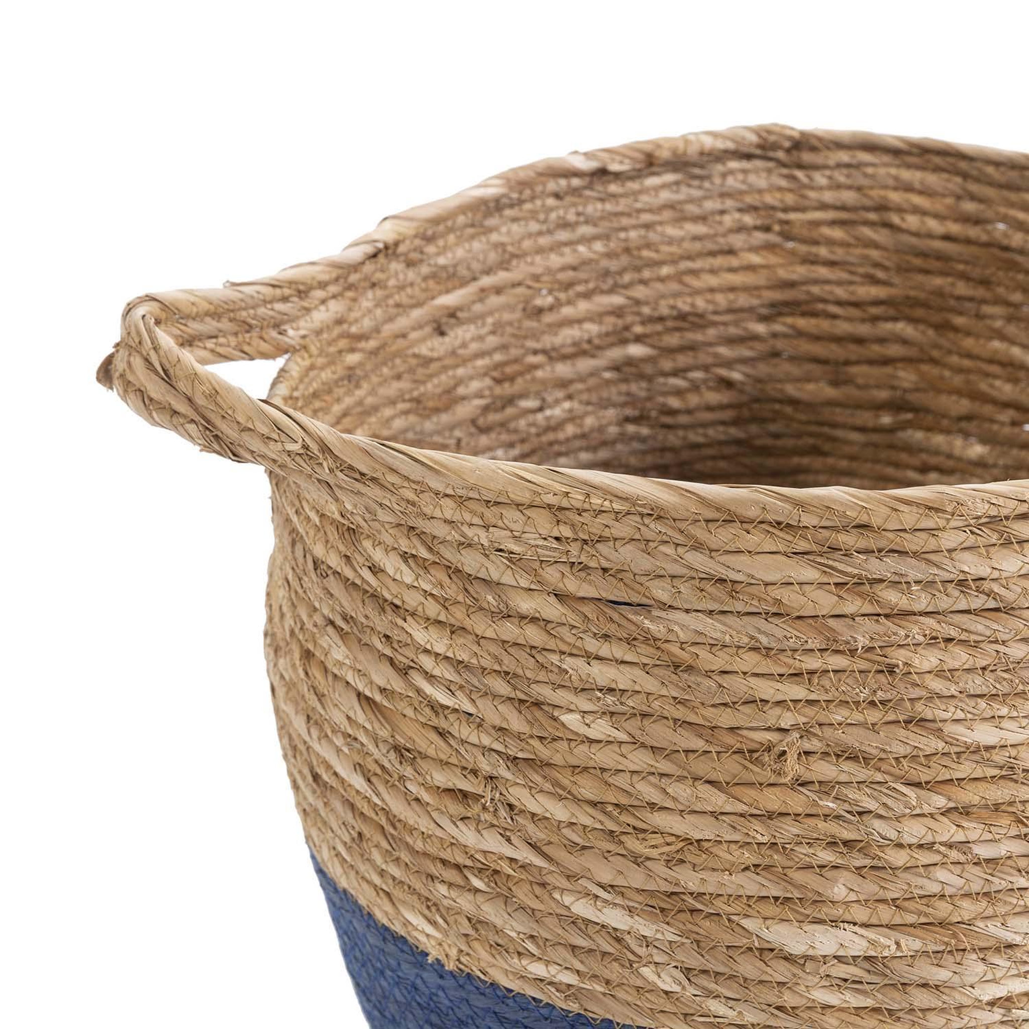 Voir la diapositive 4 : VS VENTA-STOCK Set de 3 paniers Anxo fibre naturelle, bleu/naturel