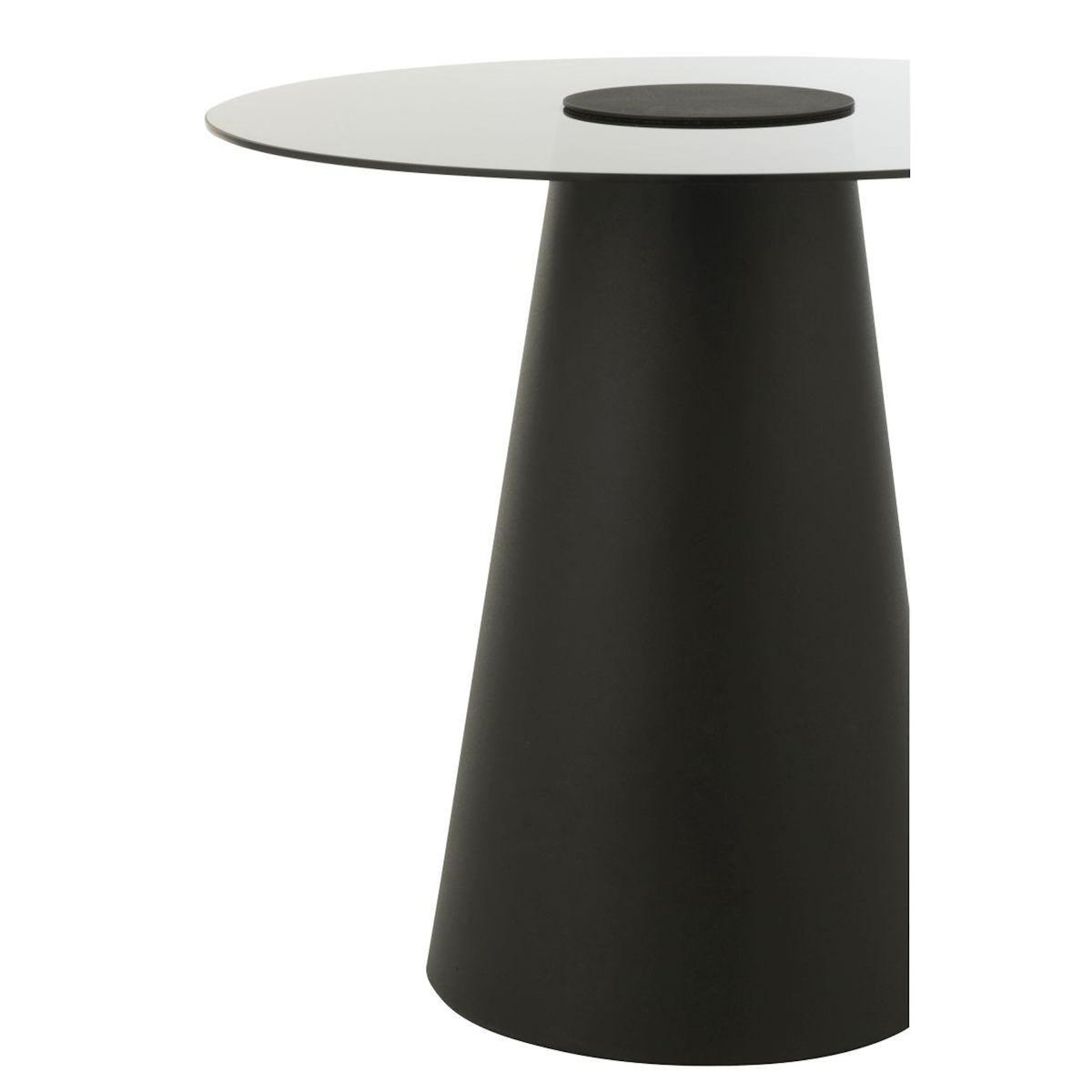 Paris Prix Table d'Appoint en Verre  Flat Cap  60cm Noir