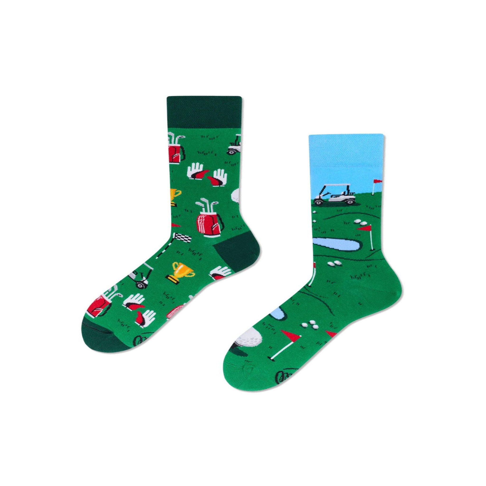 MANY MORNINGS Chaussettes parcours de golf. Coloris disponibles : Vert