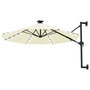 Voir la diapositive 2 : VIDAXL Parasol mural de jardin avec LED 300 cm sable