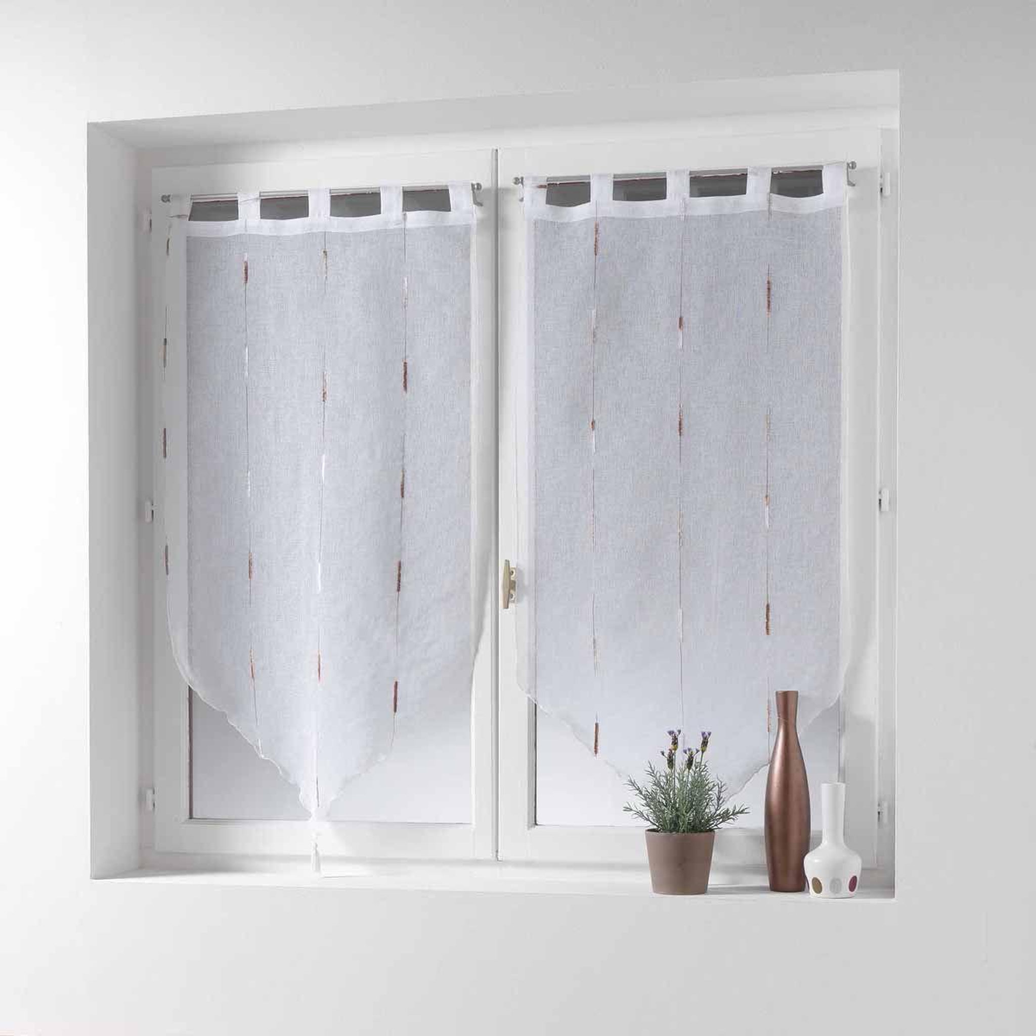 Douceur d'Intérieur Paire de voilages  chenilla  90x90cm naturel