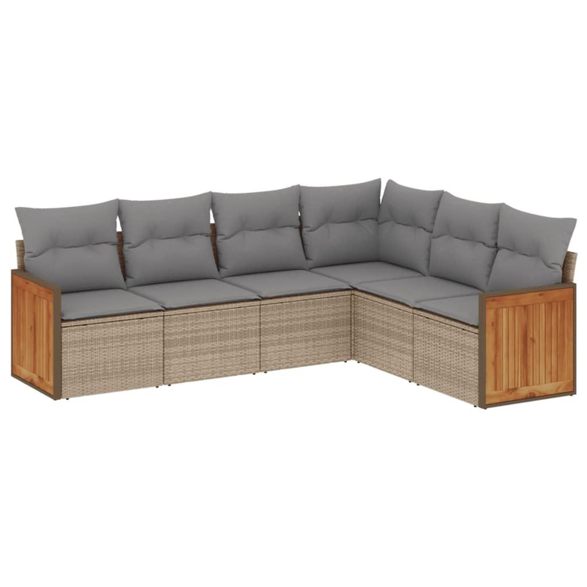 Voir la diapositive 2 : VIDAXL Salon de jardin avec coussins 6 pcs beige resine tressee