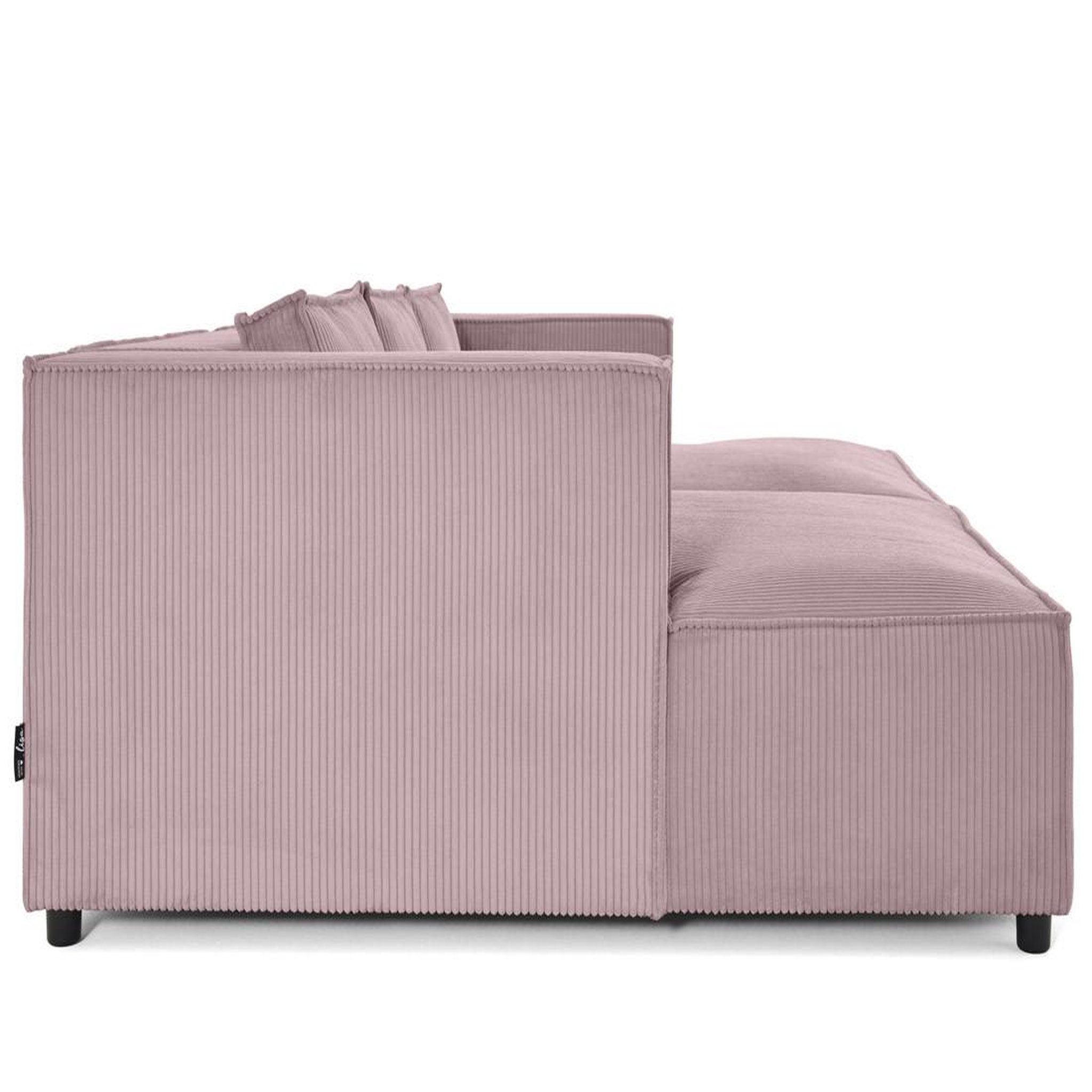 Voir la diapositive 5 : LISA DESIGN Stella - canapé droit 3 places avec double méridienne - assise profonde - en velours côtelé