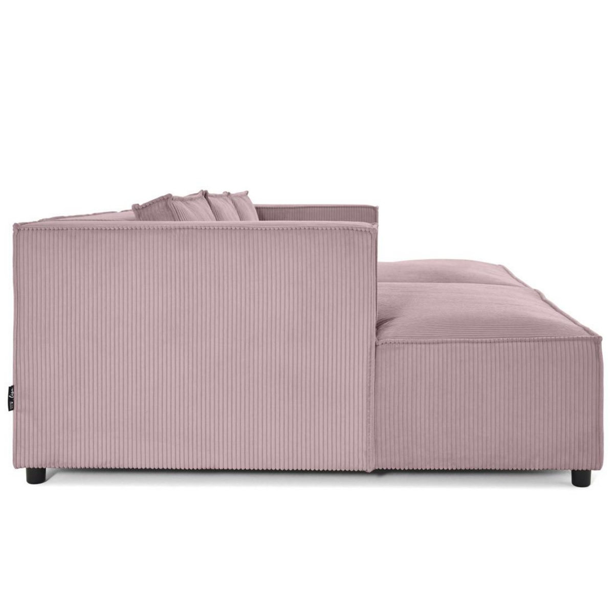 LISA DESIGN Stella - canapé droit 3 places avec double méridienne - assise profonde - en velours côtelé