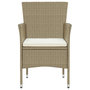 Voir la diapositive 3 : VIDAXL Chaises a manger de jardin lot de 4 Resine tressee Beige