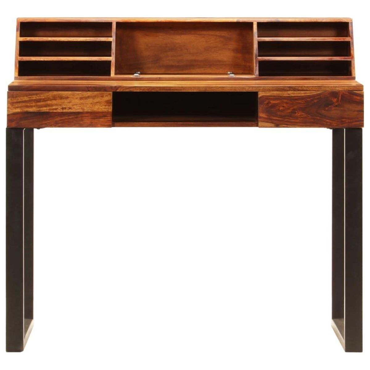 VIDAXL Bureau 110x50x94 cm Bois solide de Sesham et acier