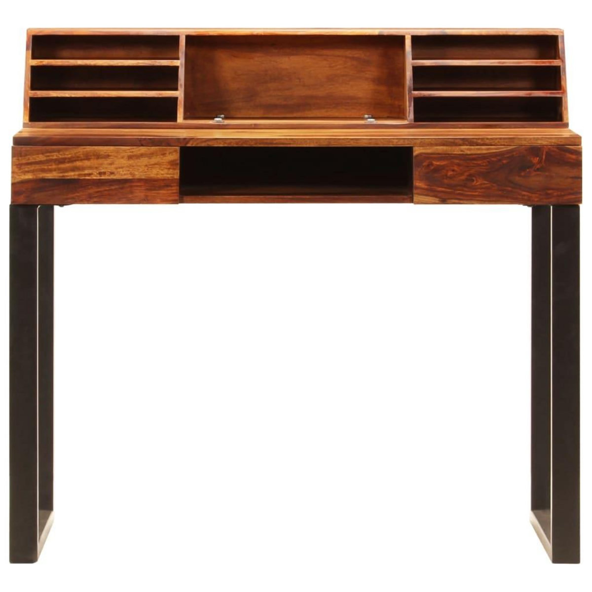 VIDAXL Bureau 110x50x94 cm Bois solide de Sesham et acier