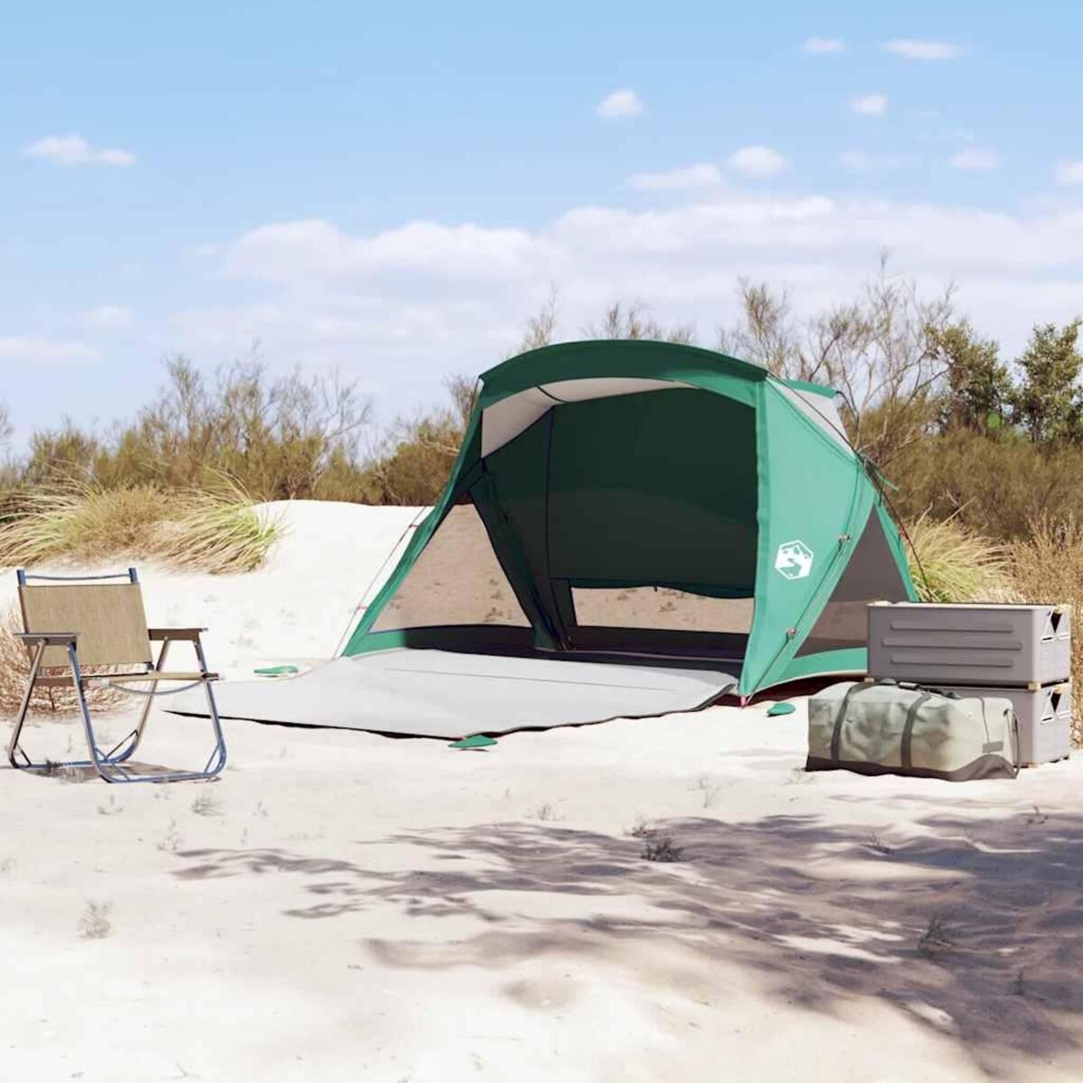VIDAXL Tente de plage 2 personnes vert impermeable