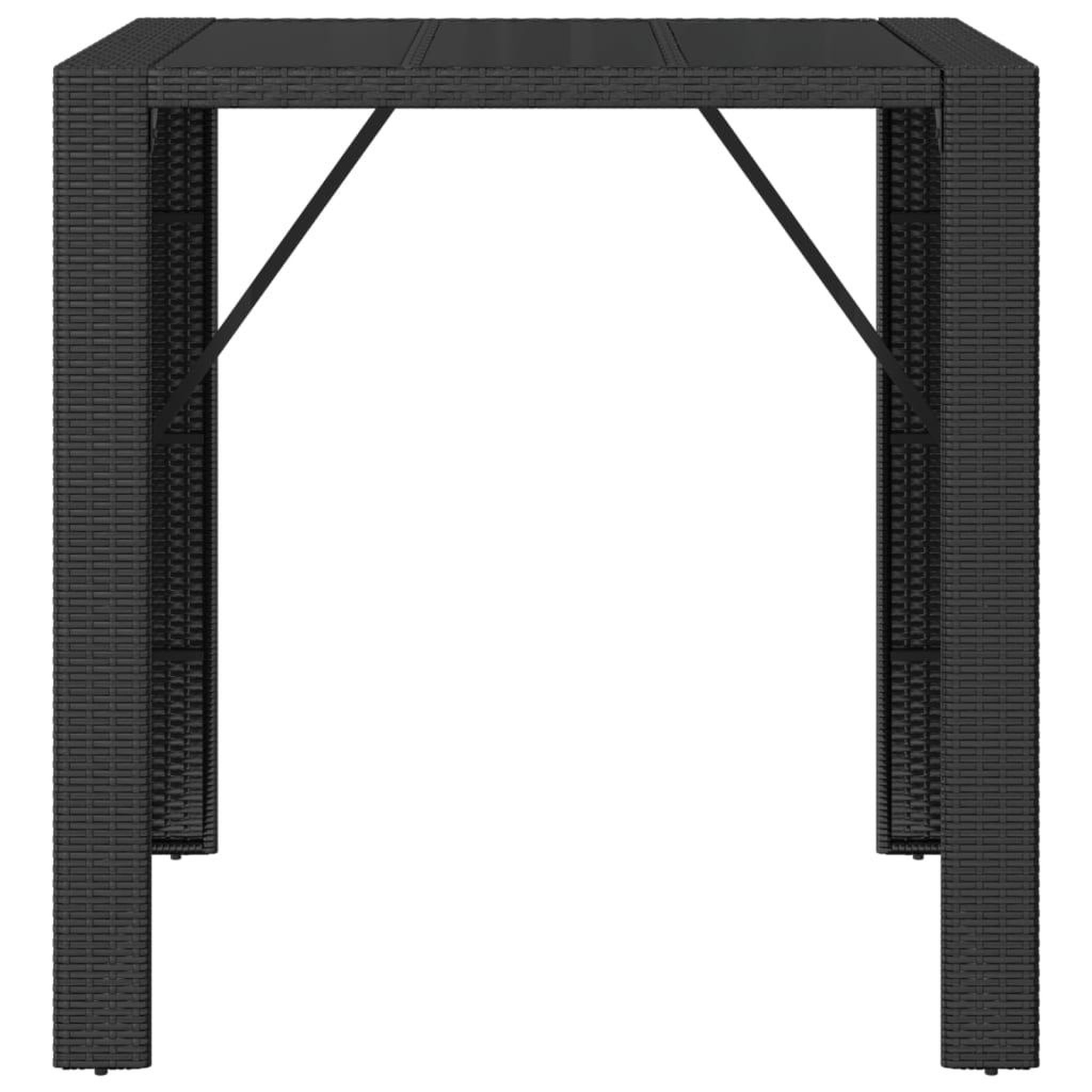 Voir la diapositive 3 : VIDAXL Table de bar et dessus en verre noir 105x80x110 cm poly rotin