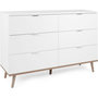 Voir la diapositive 1 : MARKET24 Commode Göteborg 6 tiroirs - Décor chene sonoma Blanc - L 120 x P 40 x H 86,5 cm
