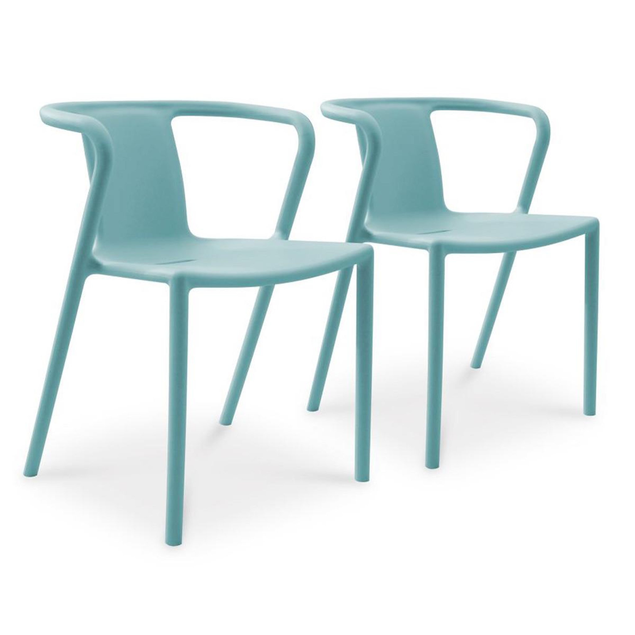 Paris Prix Lot de 2 fauteuils de jardin empilables  diego  72cm bleu azur