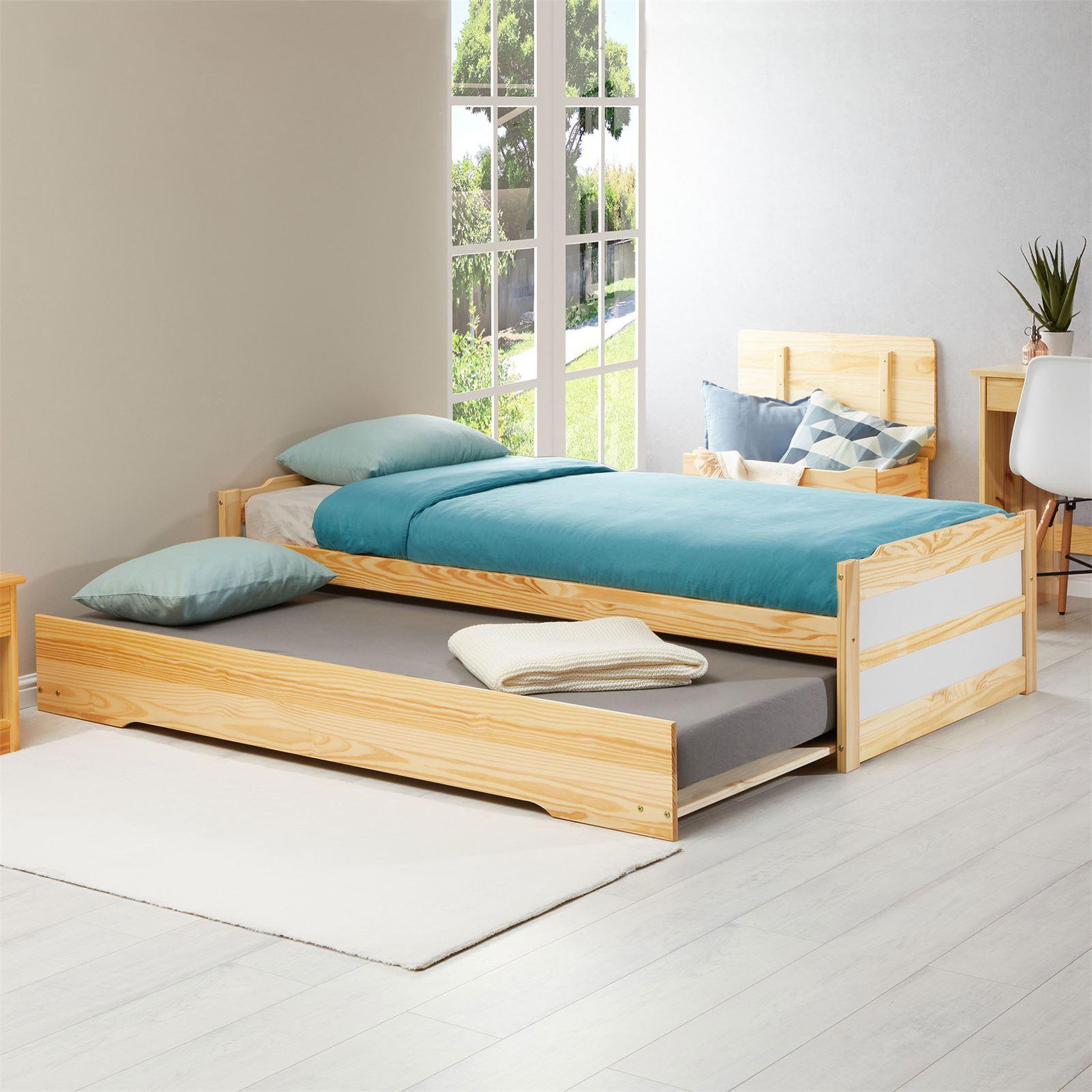 Voir la diapositive 2 : IDIMEX Lit gigogne LORENA en pin massif, 90 x 190 cm