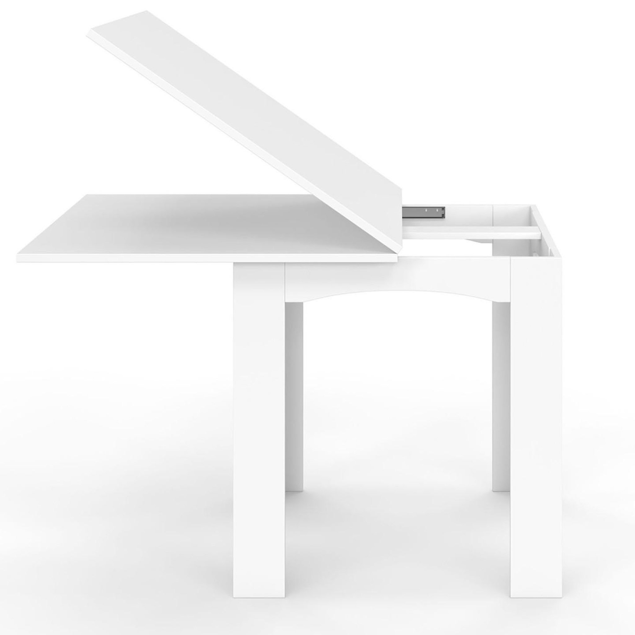 Voir la diapositive 3 : ID MARKET Table à manger extensible rectangle dona 4-8 personnes blanche 80-160 cm