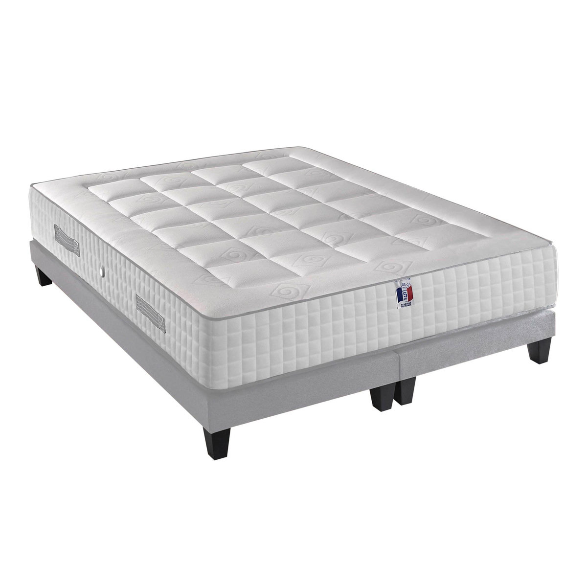 Ensemble Literie 30 cm accueil mémoire de forme + ressorts ensachés 7 zones 180x200 cm KING MEMO