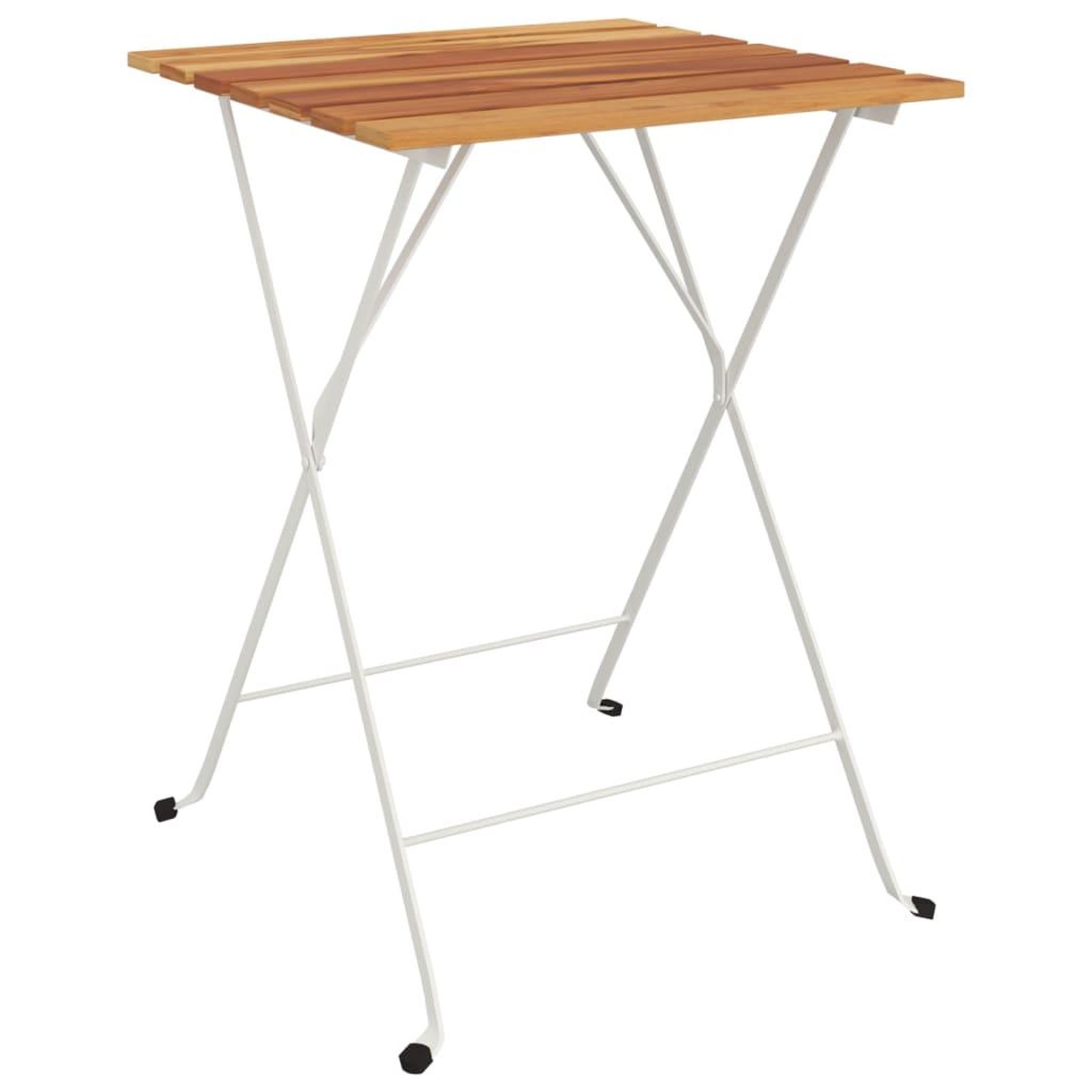 Voir la diapositive 2 : VIDAXL Table de bistro pliante 55x54x71cm Bois acacia solide et acier