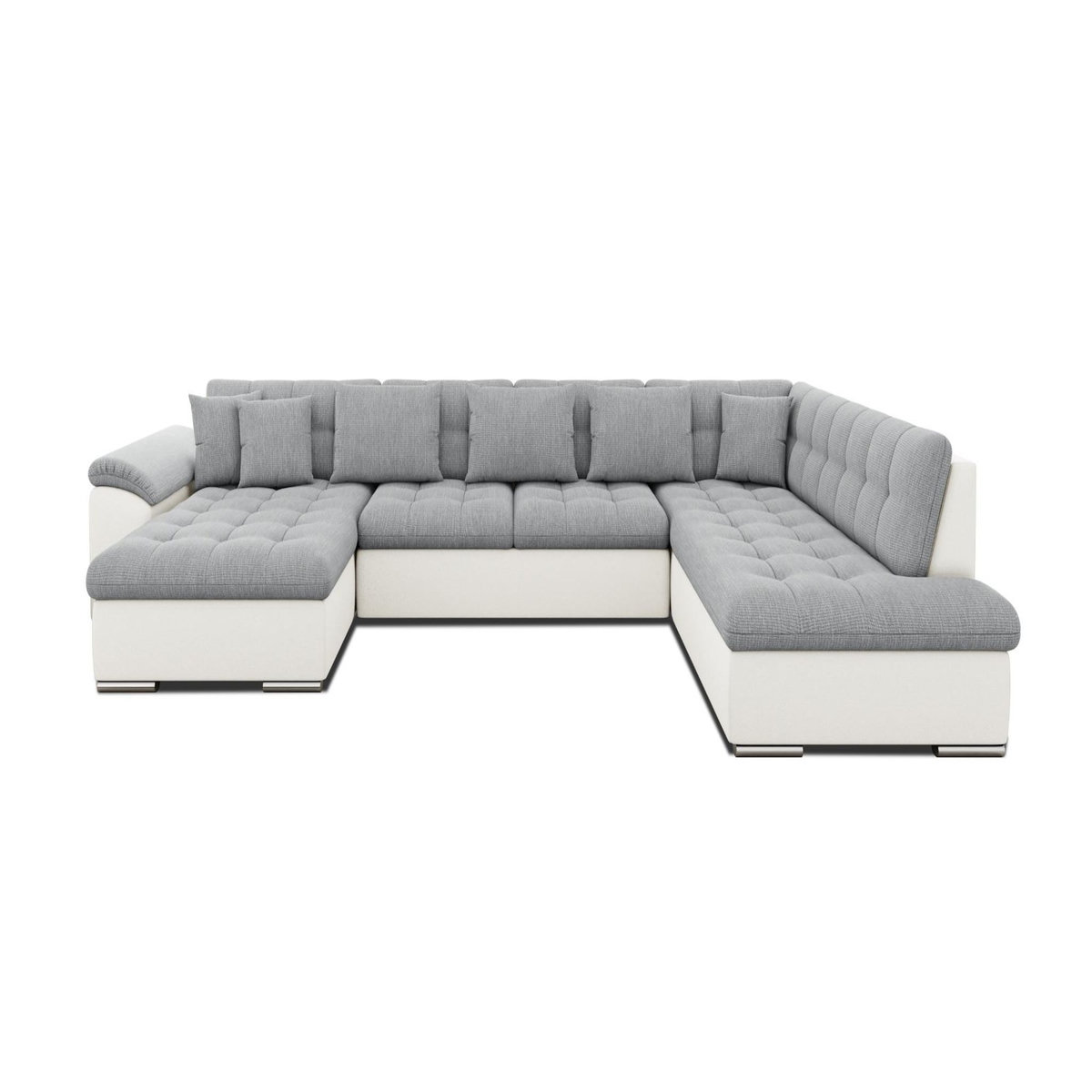 BEST MOBILIER Chuck - canapé panoramique xxl - convertible avec coffre - 7 places - droit
