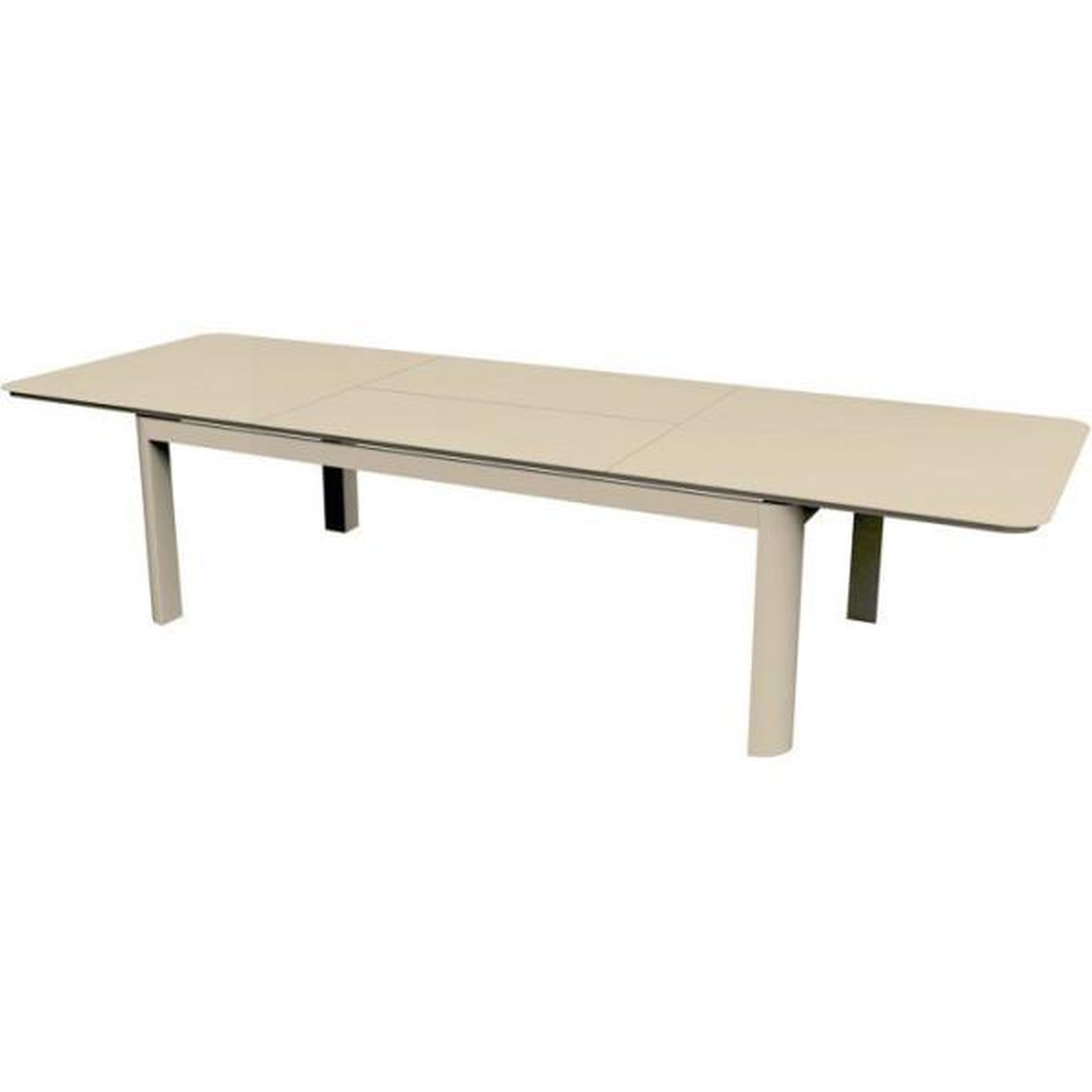 PROLOISIRS Table de jardin - rectangulaire - creme - aluminium - 10/16 personnes - 230 / 350 x 120 cm - darius - proloisirs