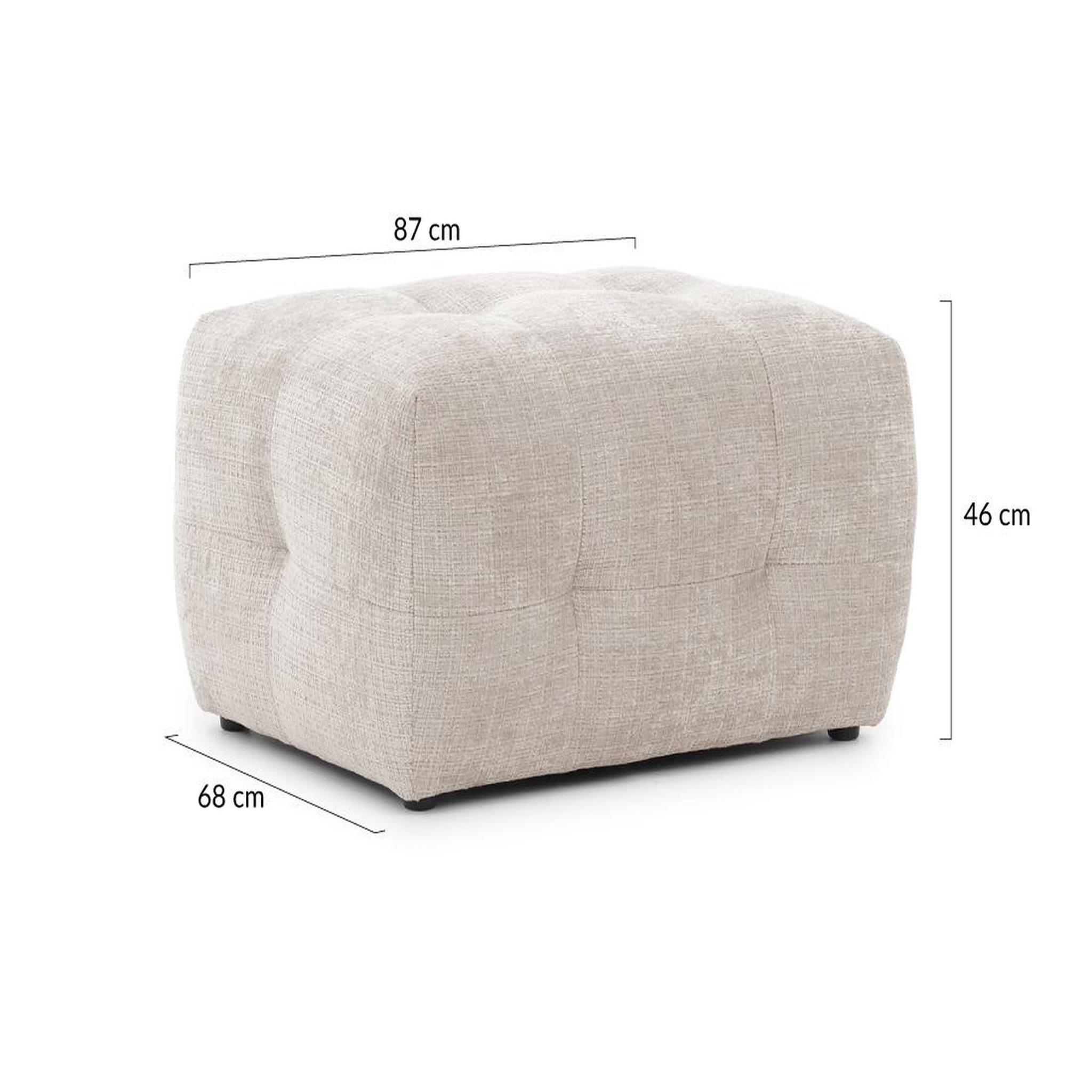 Voir la diapositive 6 : BEST MOBILIER Diane - pouf en velours texturé