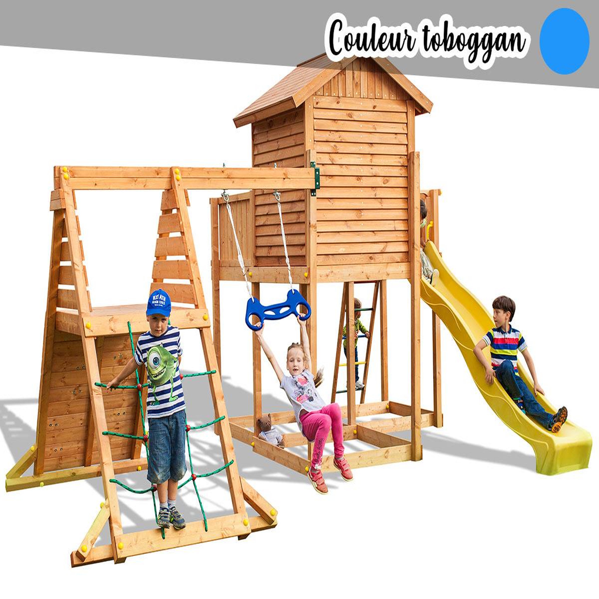 Voir la diapositive 1 : Fungoo Aire de jeux My Side Spider - Toboggan bleu - Fungoo