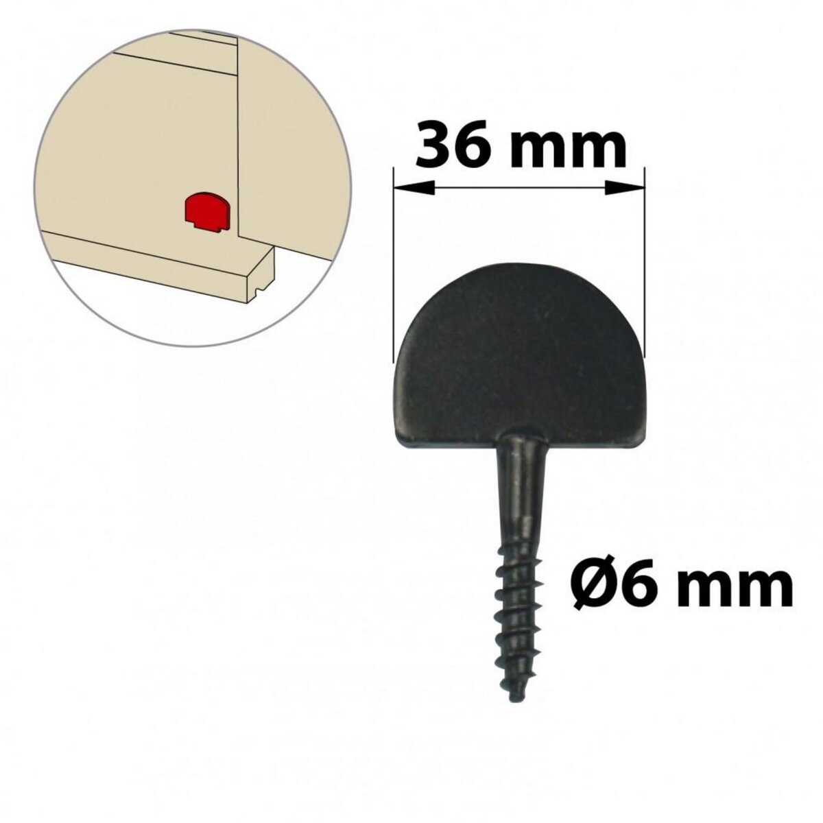 CENTRALE BRICO Butée de fermeture acier prépeint, H.60 x L.36 x P.4 mm