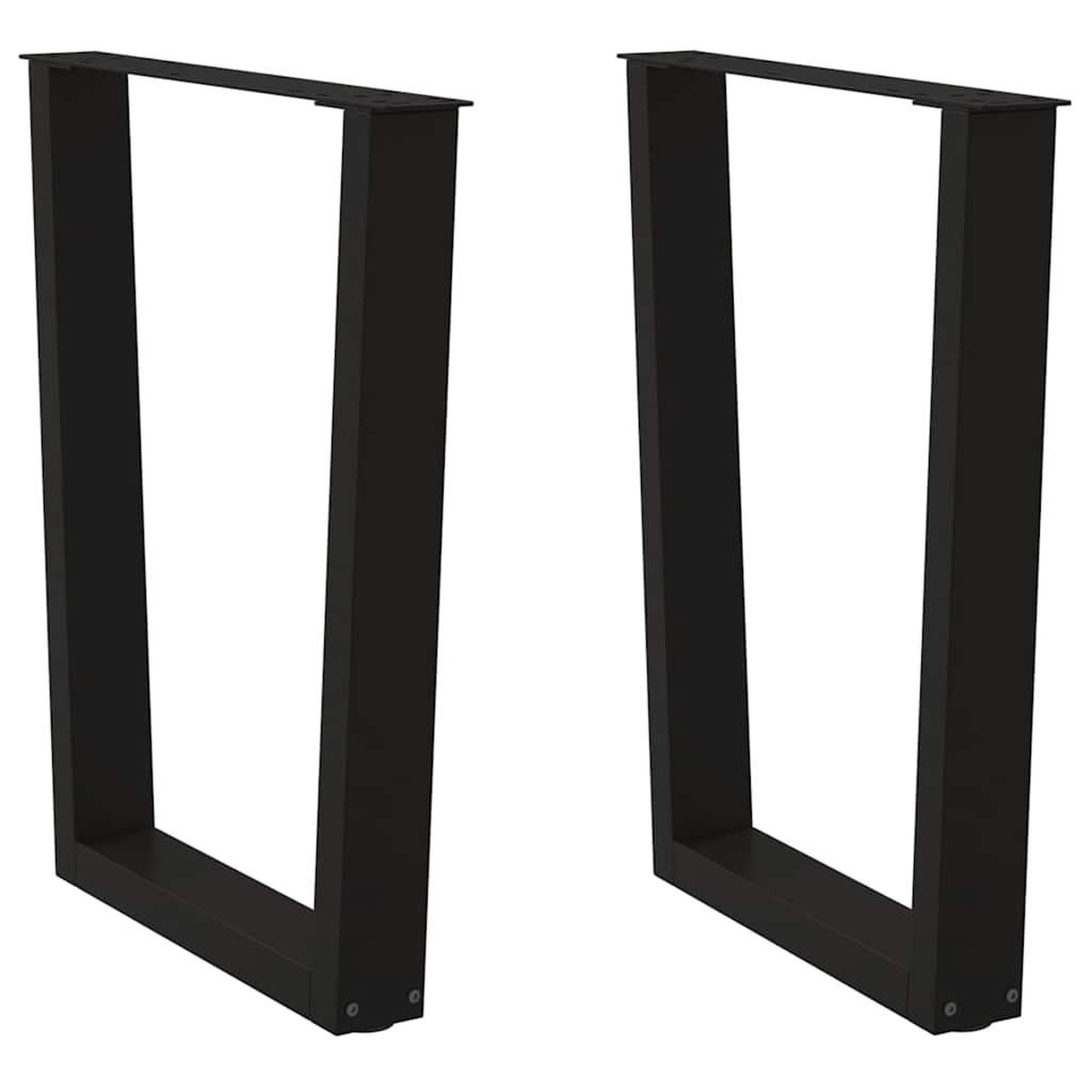 VIDAXL Pieds de table a manger forme de V 2 pcs noir 60x(72-73,3) cm