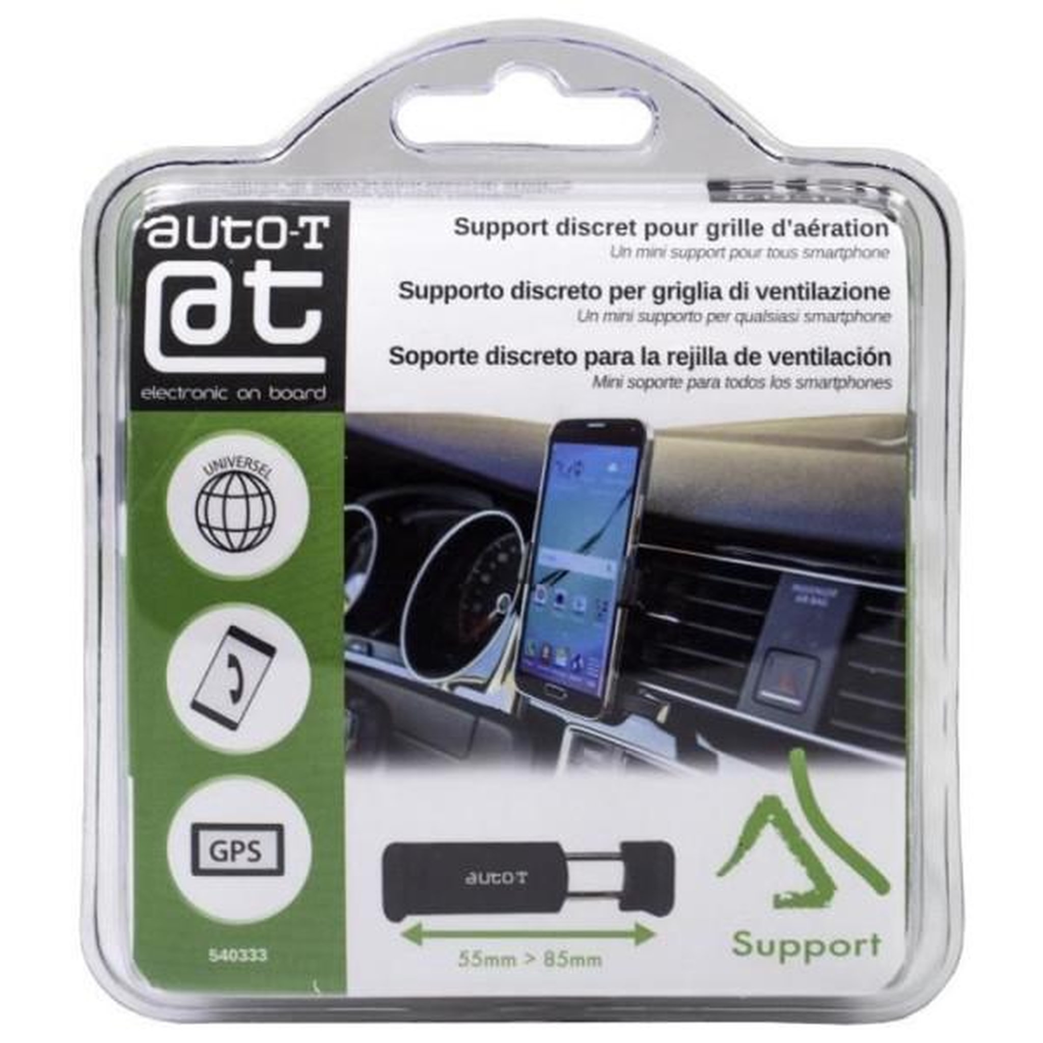 Voir la diapositive 4 : AUTO-T AUTO-T Support discret pour smartphones sur aérateurs
