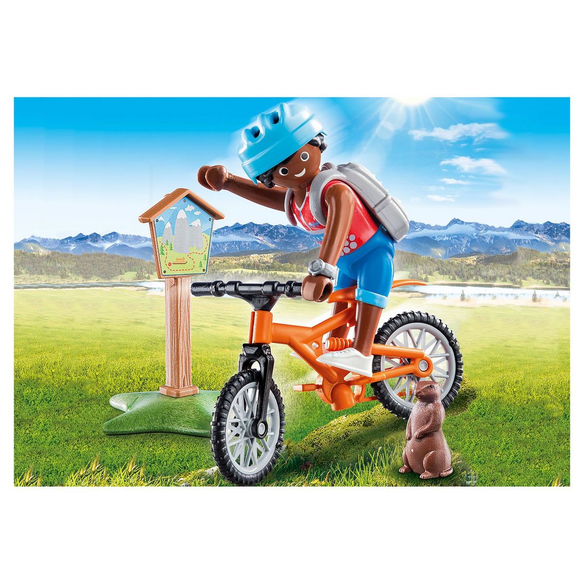 PLAYMOBIL 70303 - Spécial Plus - Cycliste avec marmotte 