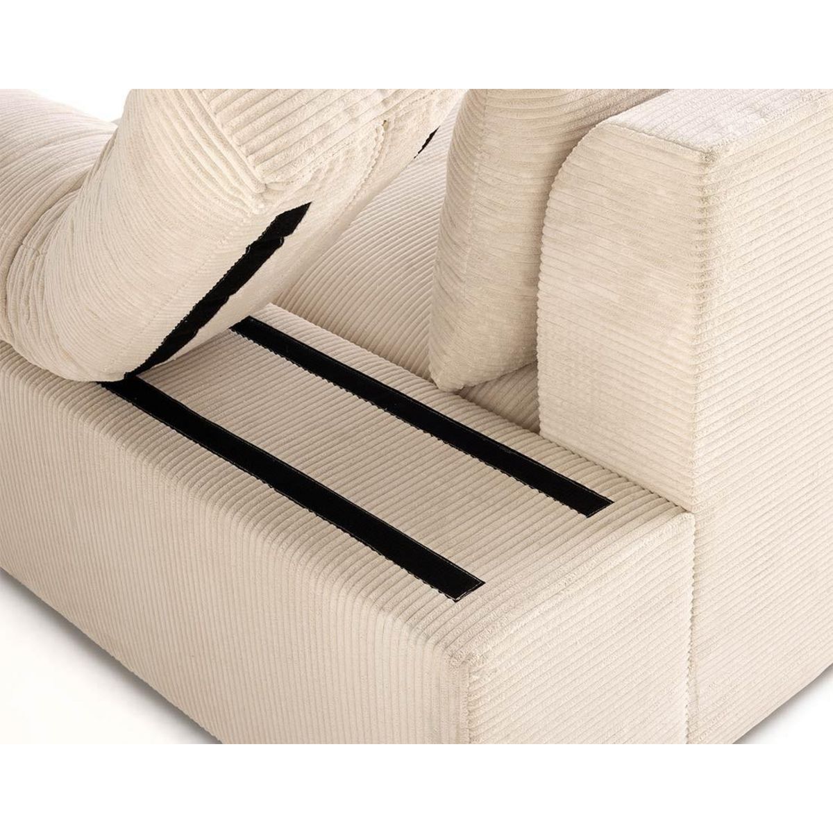 LISA DESIGN Aspen - fauteuil xl - assise profonde - velours côtelé