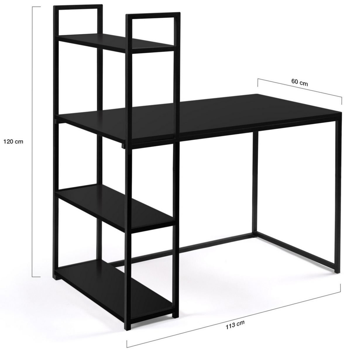 ID MARKET Bureau bibliothèque DELSON noir design industriel