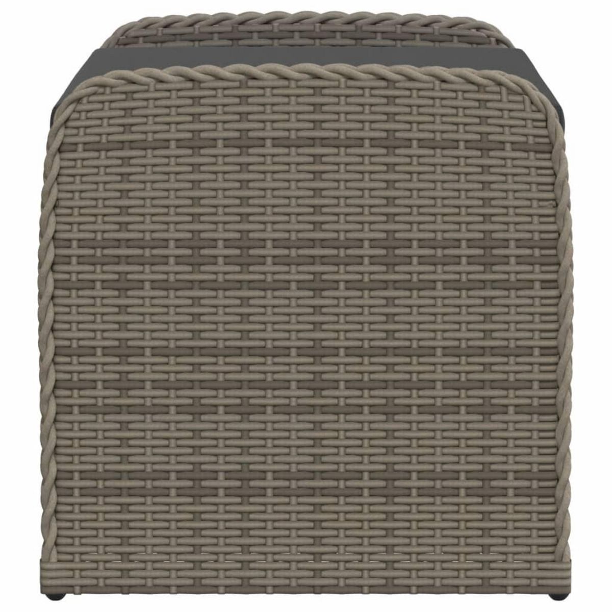 VIDAXL Banc de rangement avec coussin gris 80x51x52 cm resine tressee