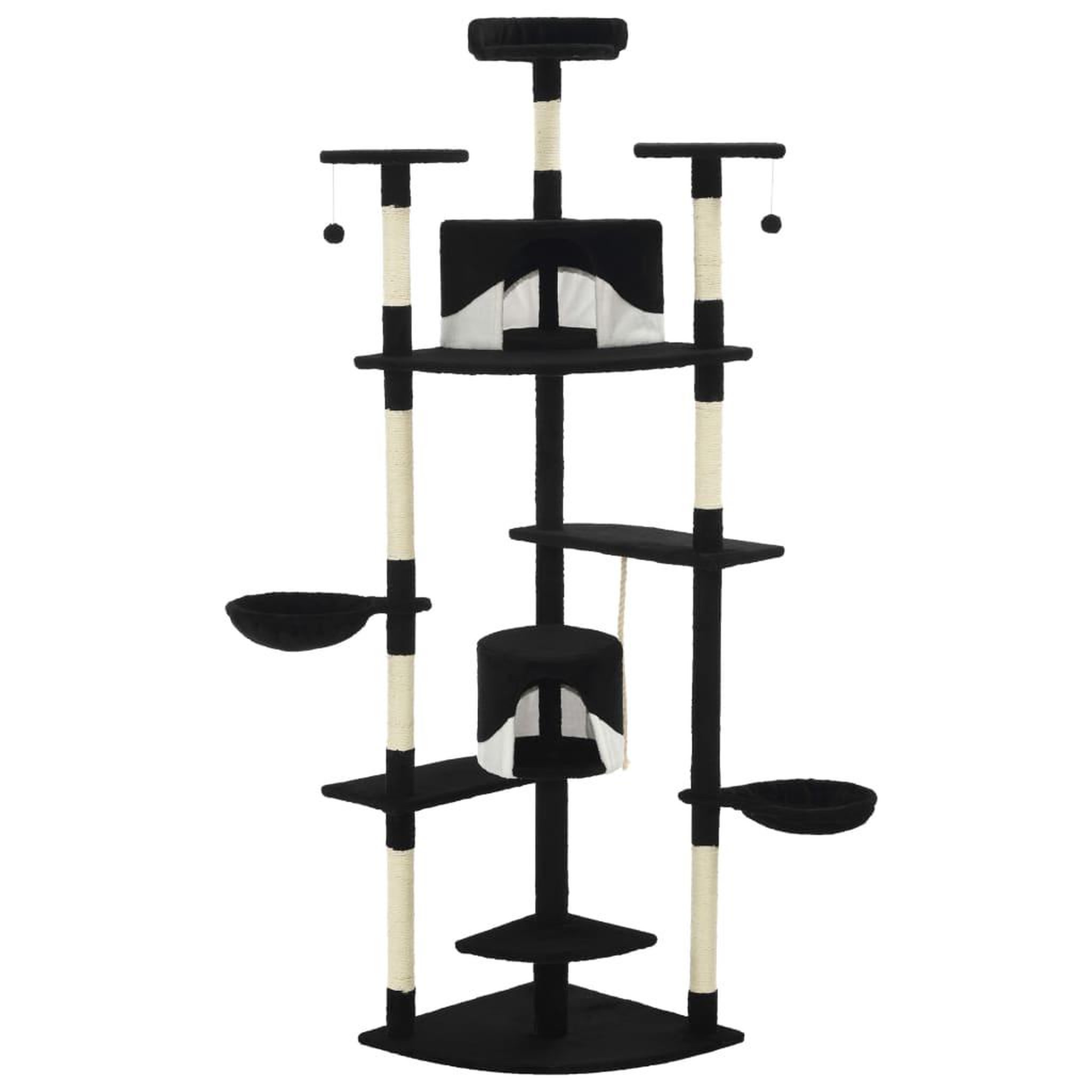 Voir la diapositive 2 : VIDAXL Arbre a chat avec griffoirs en sisal 203 cm noir et blanc