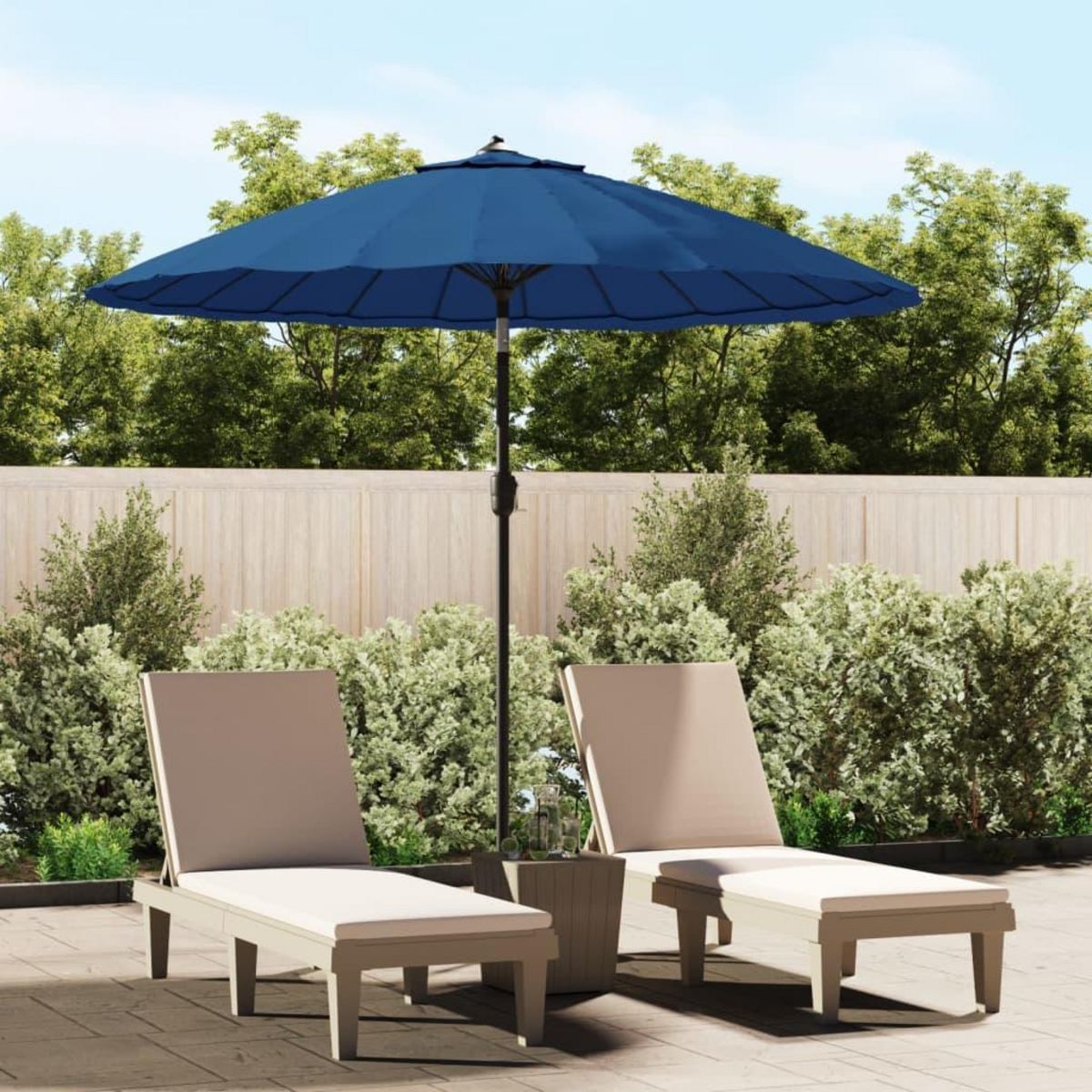 VIDAXL Parasol d'exterieur avec mat en aluminium 500 cm bleu azure