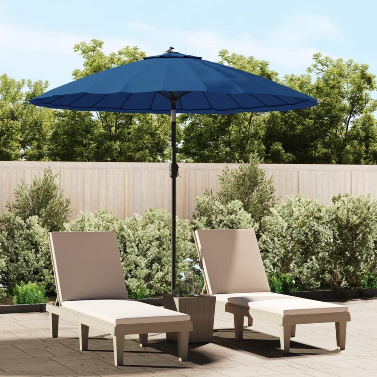 VIDAXL Parasol d'exterieur avec mat en aluminium 500 cm bleu azure