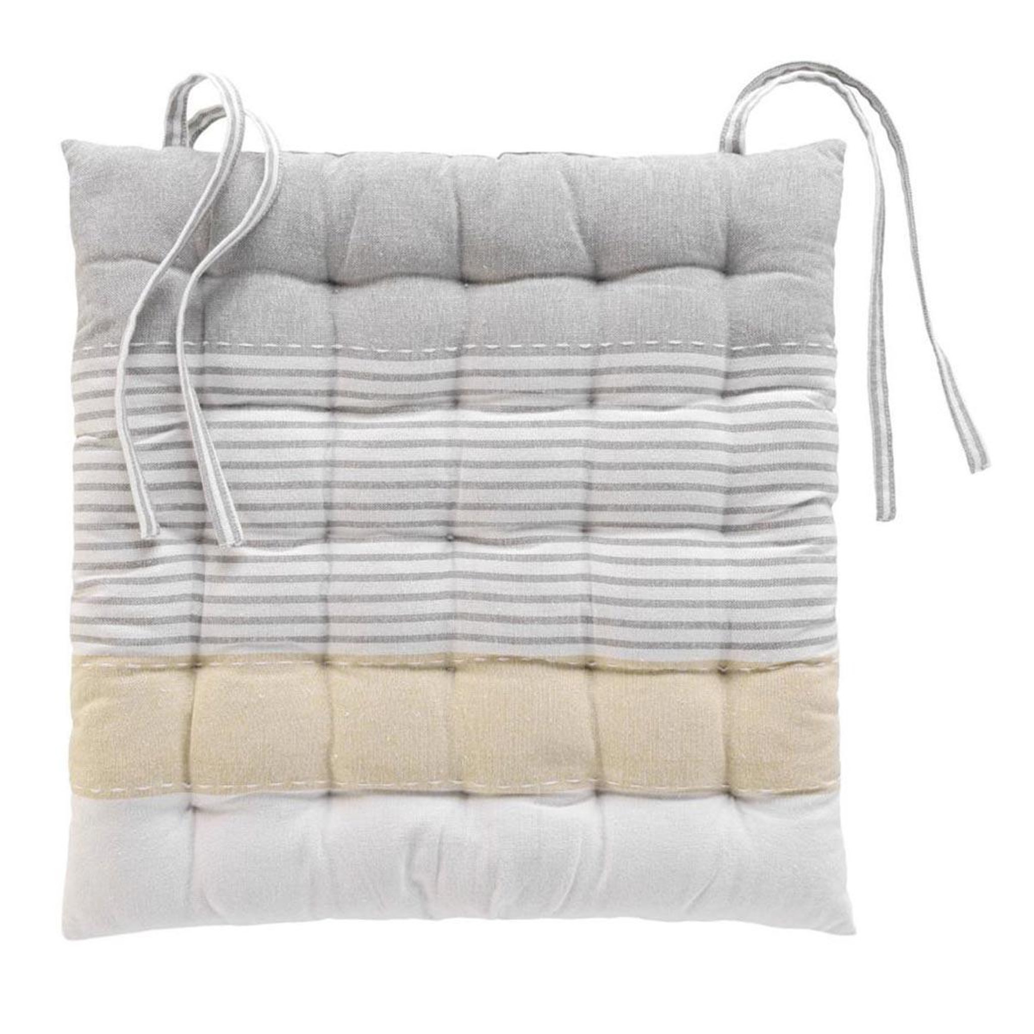 Douceur d'Intérieur Galette de Chaise Matelassée  Iliade  38x38cm Gris