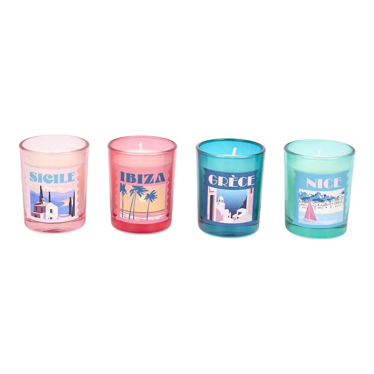 Paris Prix Coffret 4 Bougies Parfumées  Voyage  18cm Multicolore