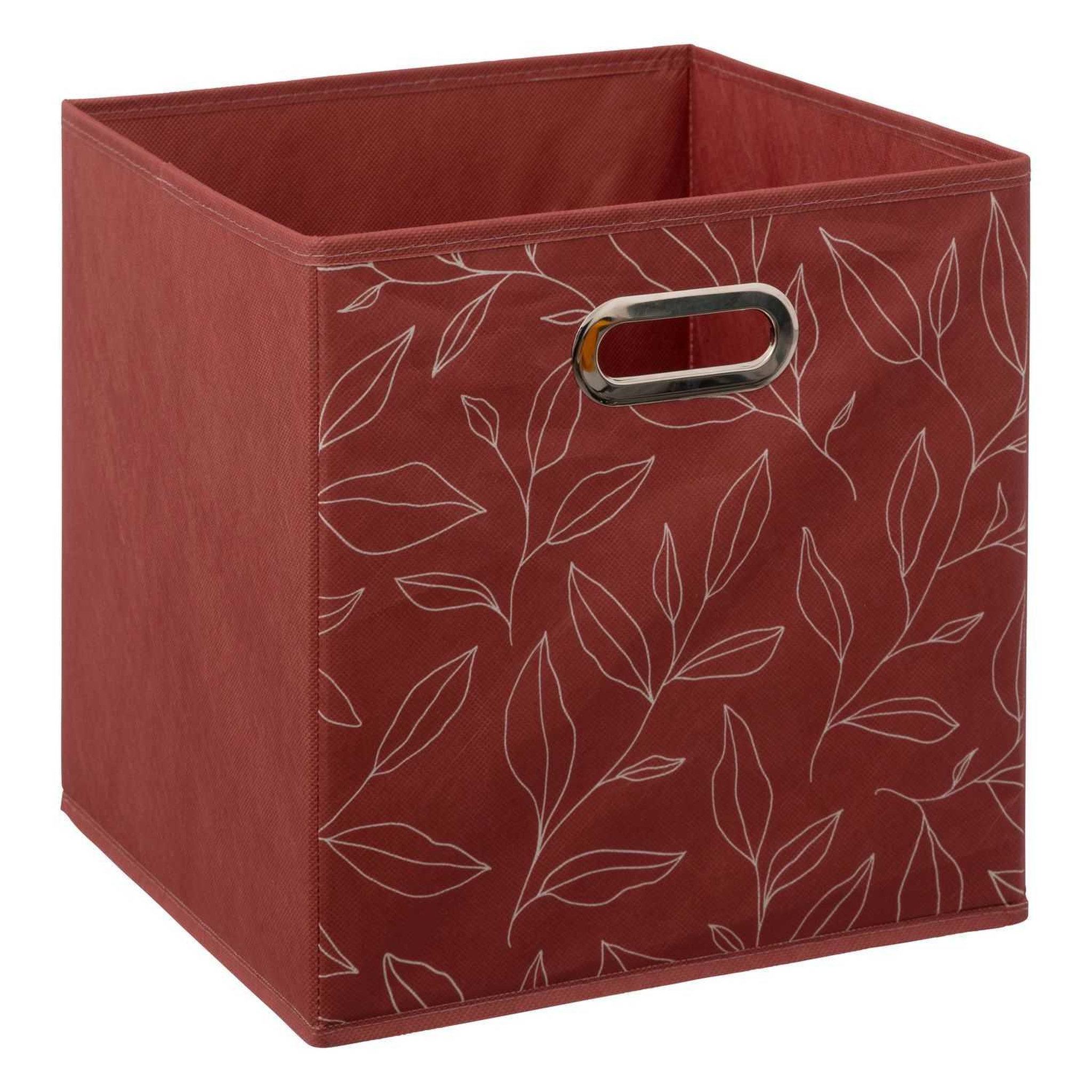 Voir la diapositive 3 : TOILINUX Lot de 2 boites de rangement en tissu minimalist - 31x31x31cm - rouge