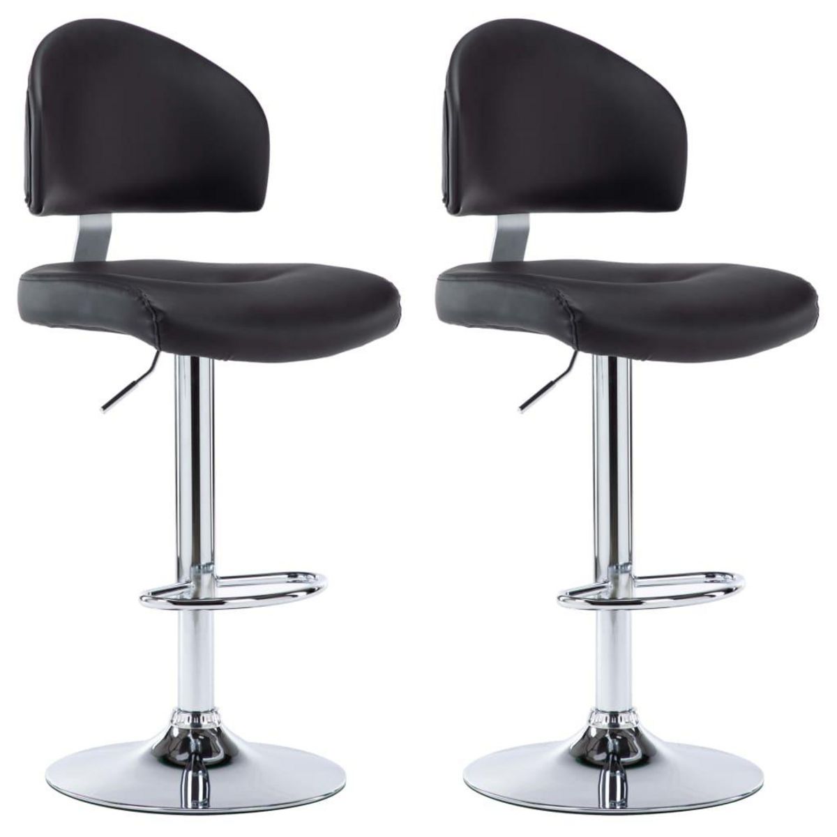 VIDAXL Tabourets de bar lot de 2 noir similicuir
