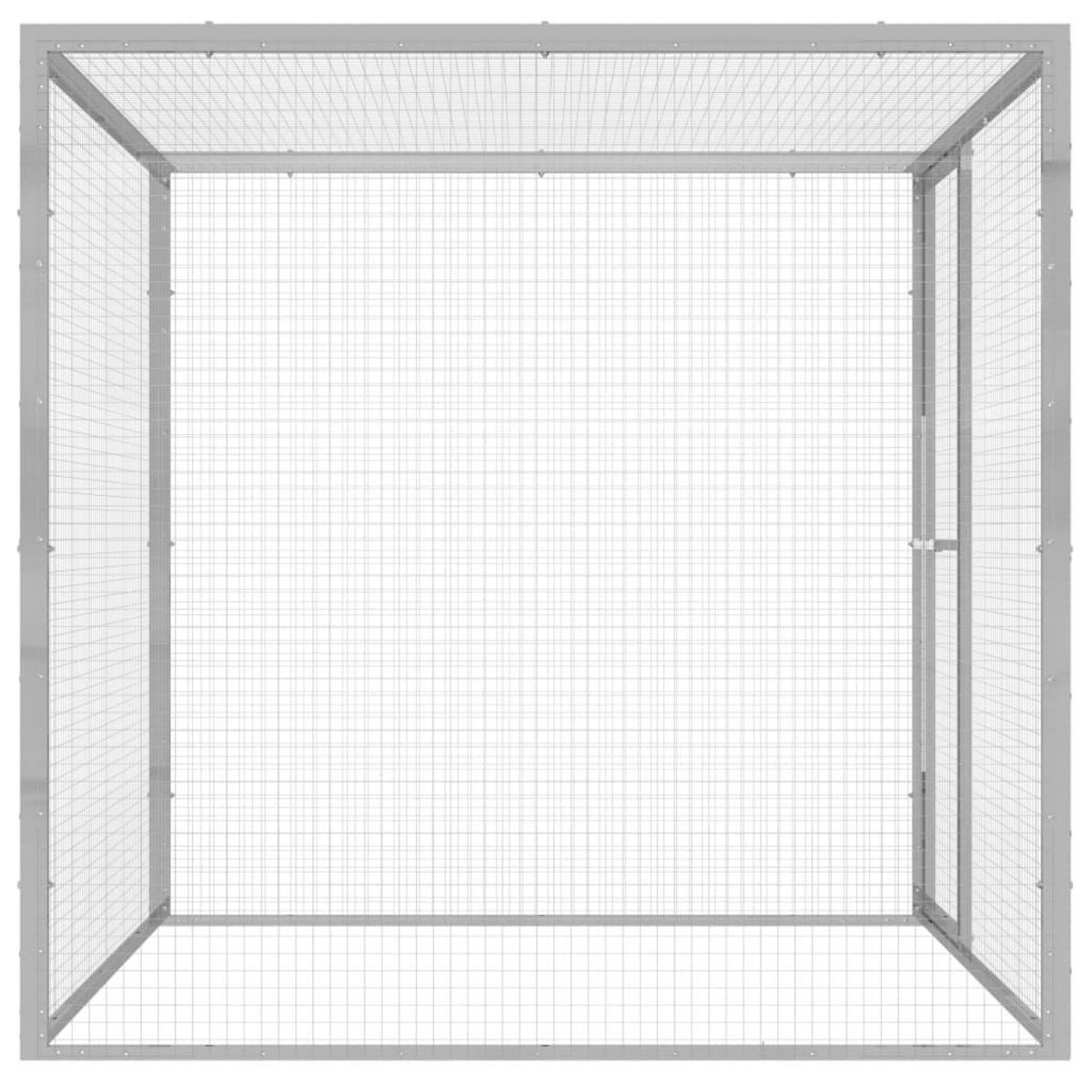 VIDAXL Cage pour chat 1,5x1,5x1,5 m Acier galvanise