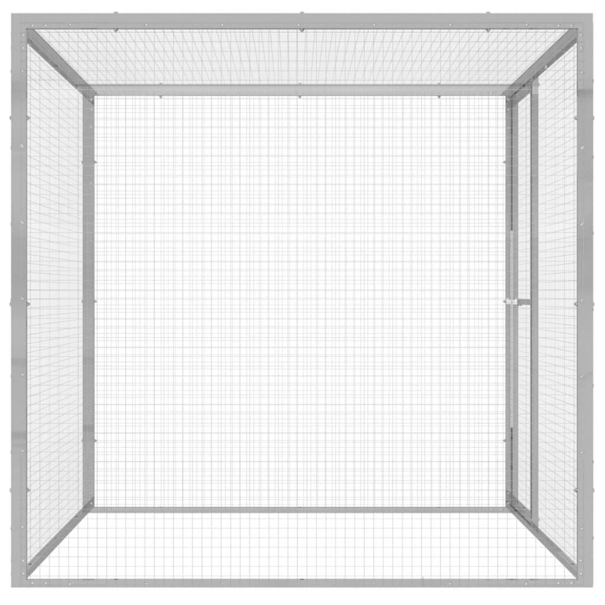 VIDAXL Cage pour chat 1,5x1,5x1,5 m Acier galvanise