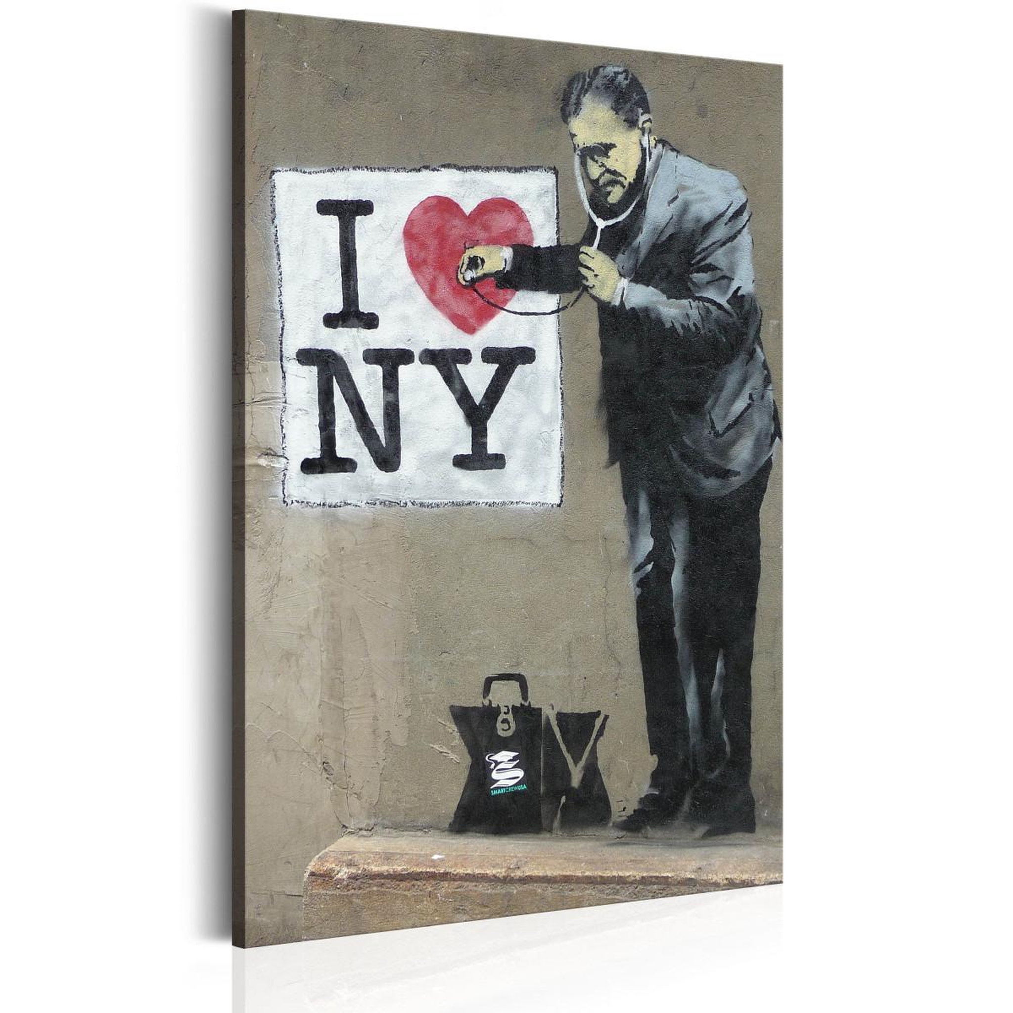 Voir la diapositive 1 : Paris Prix Tableau imprimé  i love new york - banksy