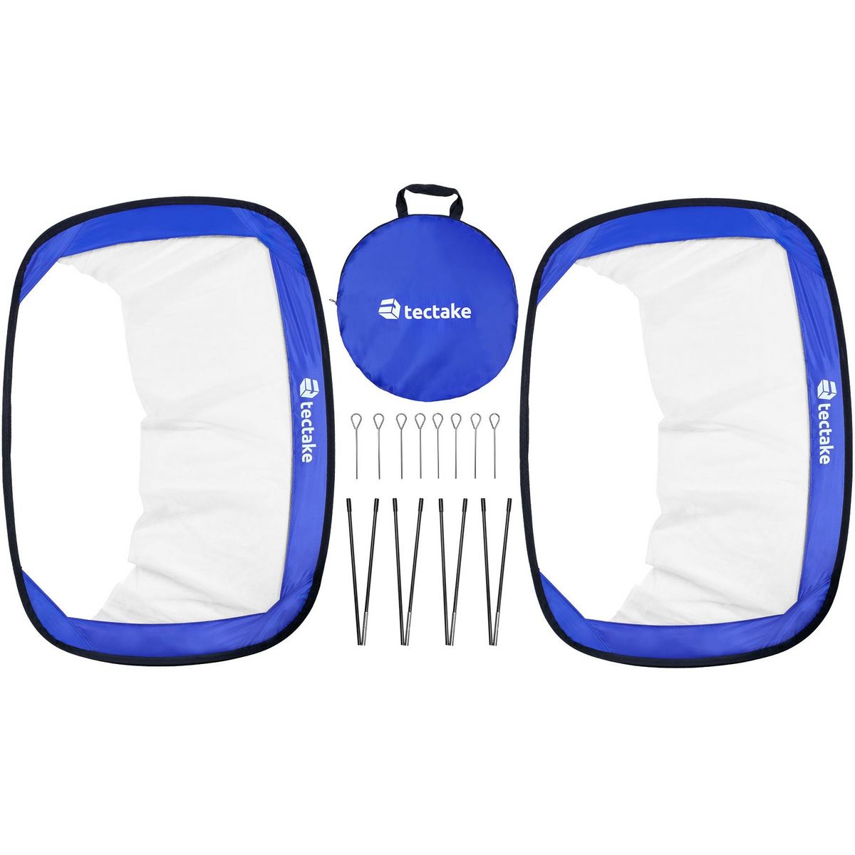 tectake Lot de 2 buts de football auto-déployants bleu
