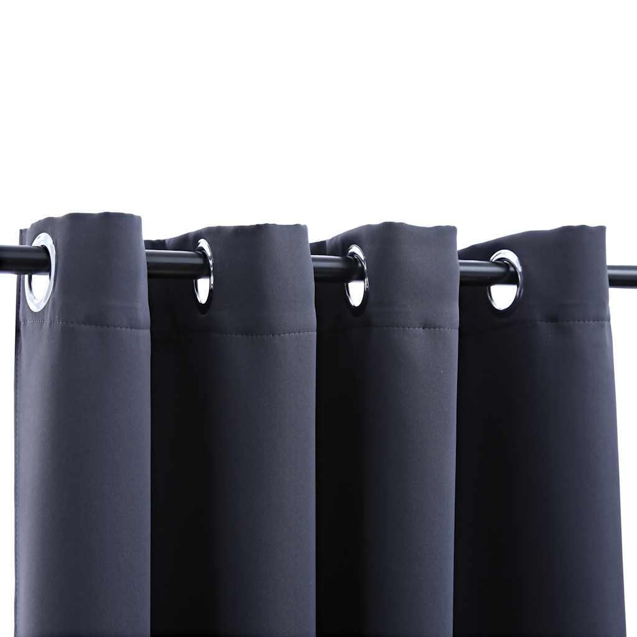 Voir la diapositive 4 : VIDAXL Rideau occultant et anneaux en metal Anthracite 290x245 cm