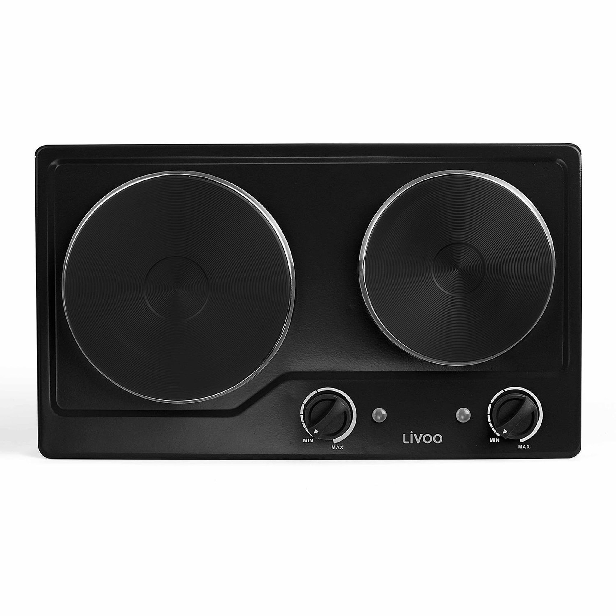 Voir la diapositive 2 : LIVOO Réchaud électrique 2 feux 2500w noir - DOC168N