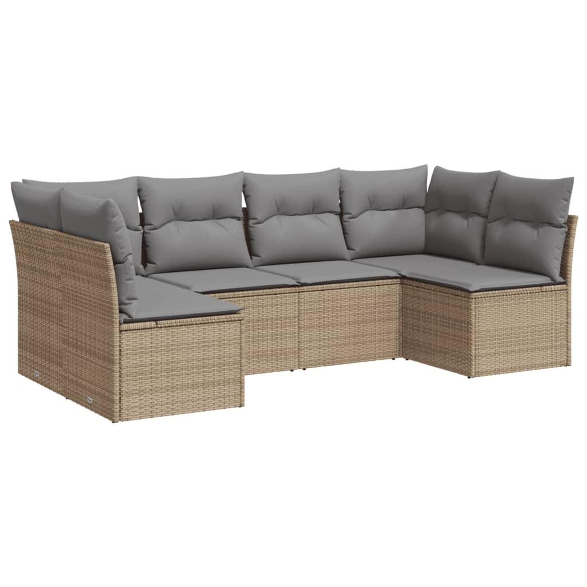 Voir la diapositive 2 : VIDAXL Salon de jardin avec coussins 6 pcs beige resine tressee