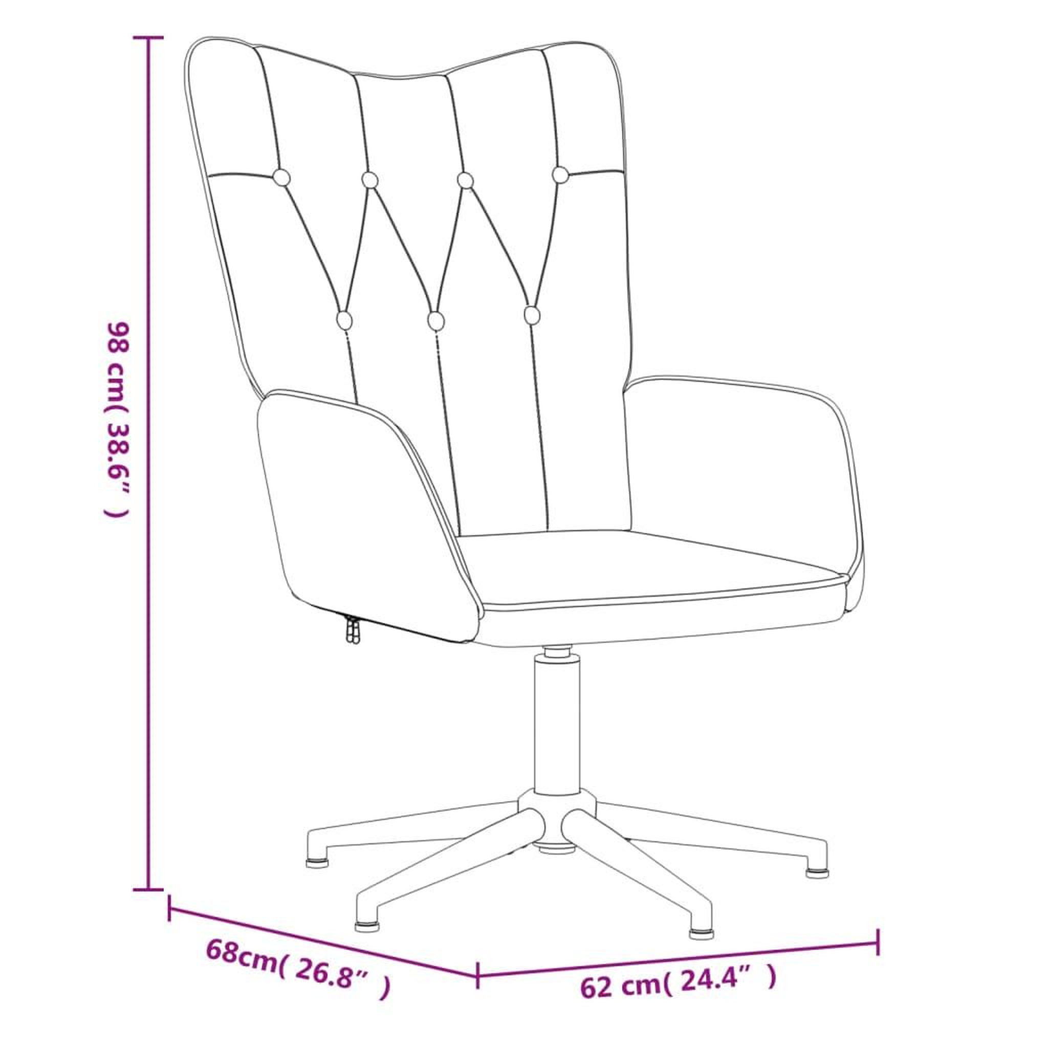 Voir la diapositive 6 : VIDAXL Chaise de relaxation avec tabouret Marron Tissu