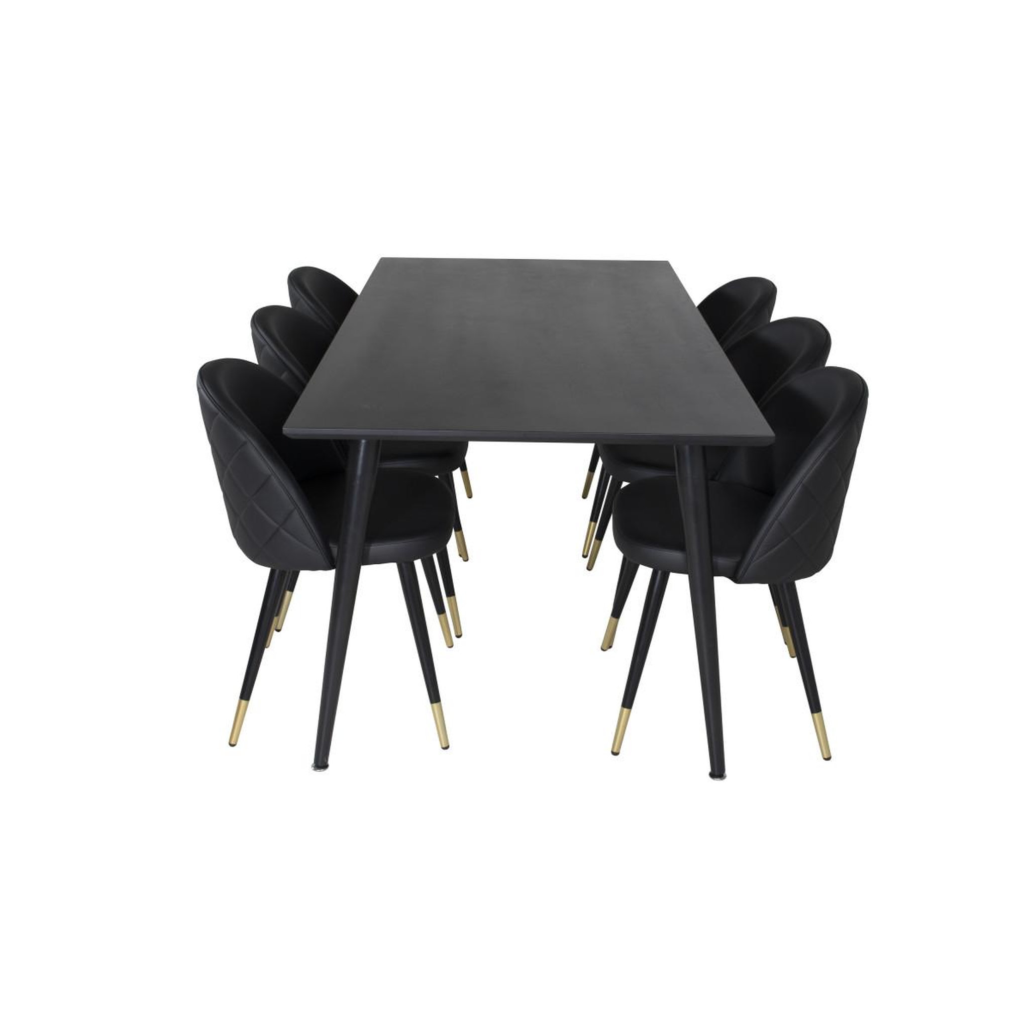 Voir la diapositive 2 : Paris Prix Ensemble table à manger & 6 chaises design  dipp & velvet  180cm noir