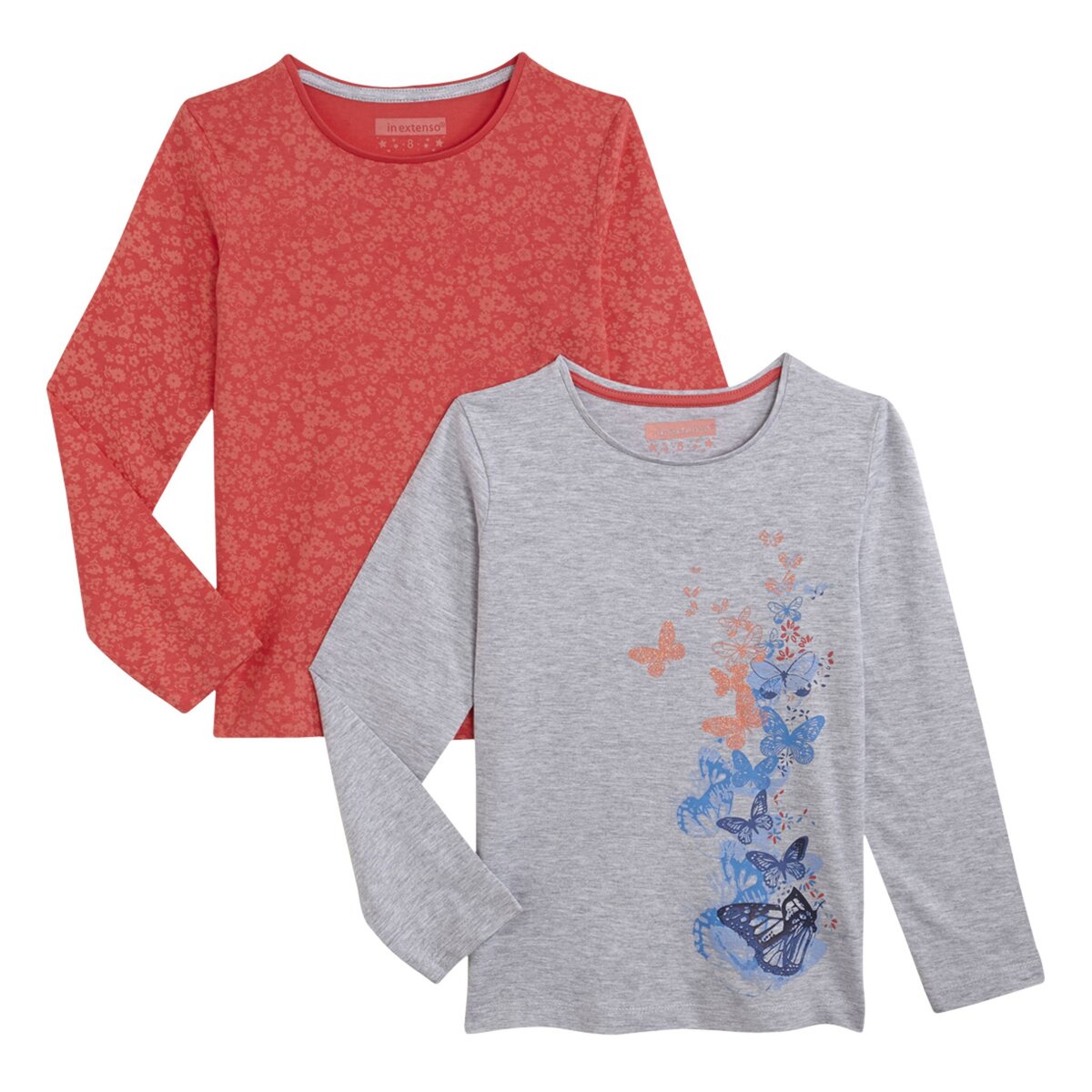 IN EXTENSO Lot de 2 tee-shirts manches longues Fille