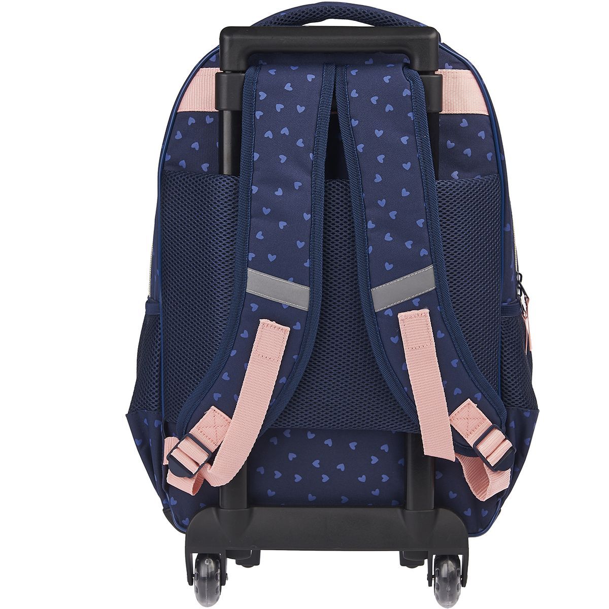 Milky Kiss Sac à dos à roulettes bleu et rose paillettes coeurs imprimé CHAT