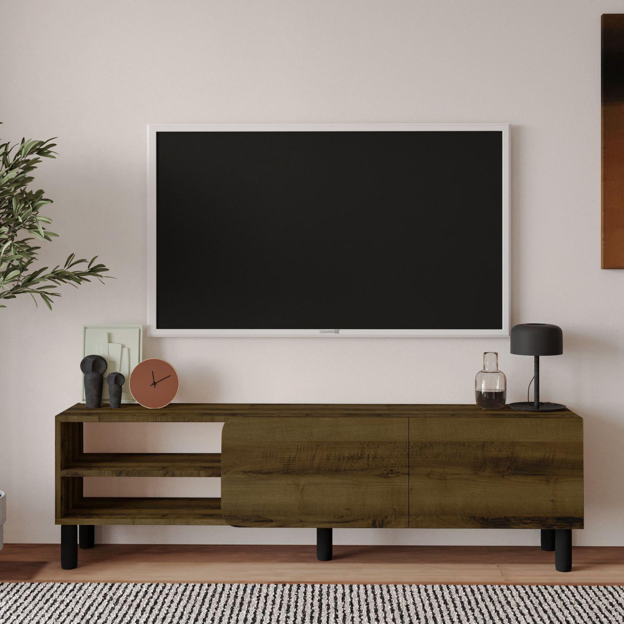 Voir la diapositive 2 : Habitat et Jardin Meuble tv en bois  river  - 150 x 31.4 x 48.2 cm - noyer antique